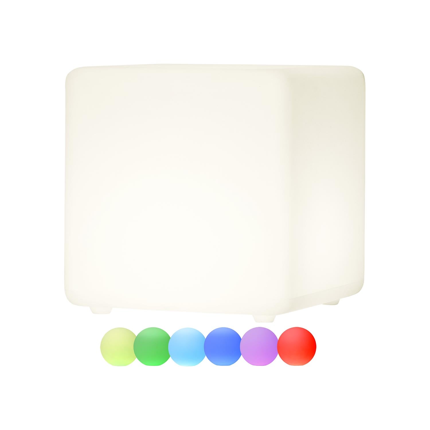 Gro&szlig;er Leuchtw&uuml;rfel ,Twilights', LED, Fernbedienung, RGB + warmwei&szlig;, 40cm - Bild 1