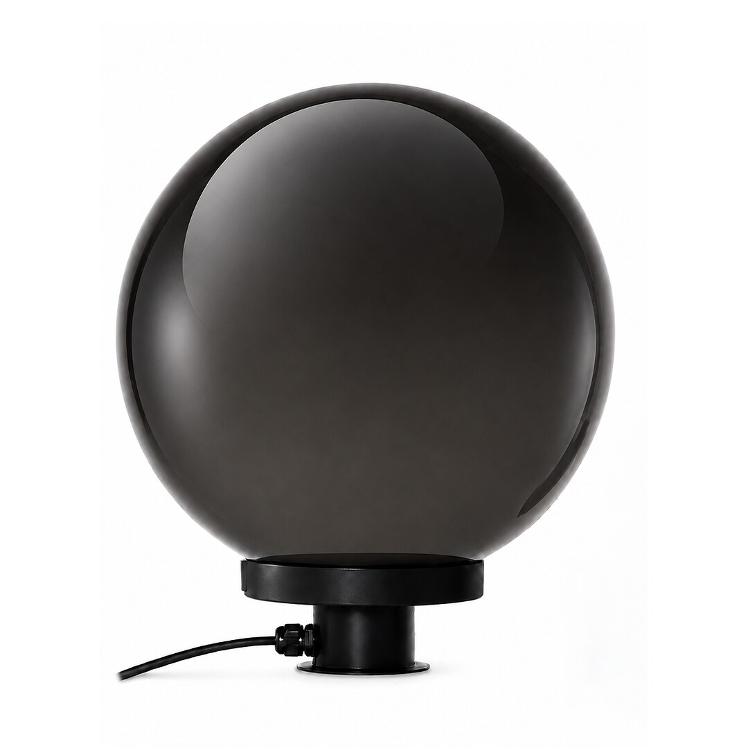 Star Trading Outdoor Leuchte Orby – Gartenleuchte Kugel 30 cm, Rauchglas-Optik, E27 Fassung, IP44, Außenleuchte für Garten, Terrasse & Balkon