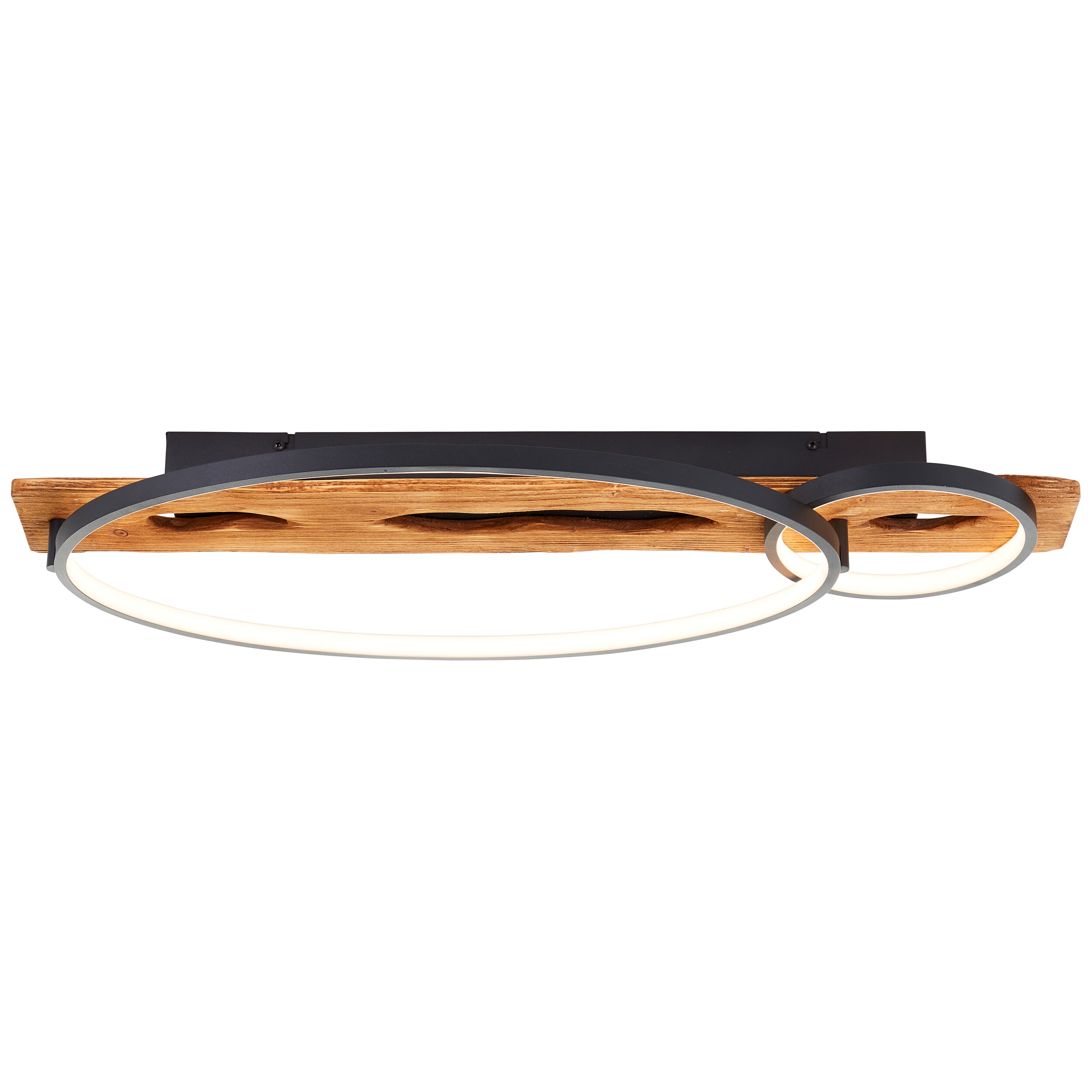 Brilliant LED Deckenleuchte Pirus 70 x 30 cm , 3300 lm , 3000 K , dimmbar , schwarz/holz - Bild 1