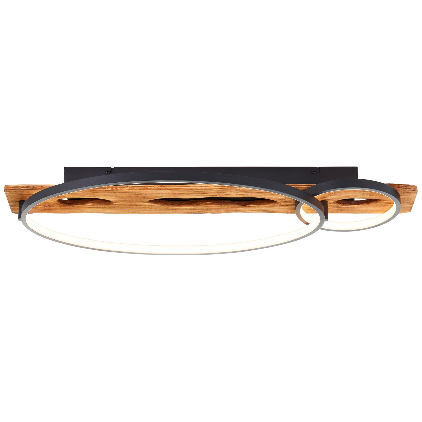 Brilliant LED Deckenleuchte Pirus 70 x 30 cm , 3300 lm , 3000 K , dimmbar , schwarz/holz