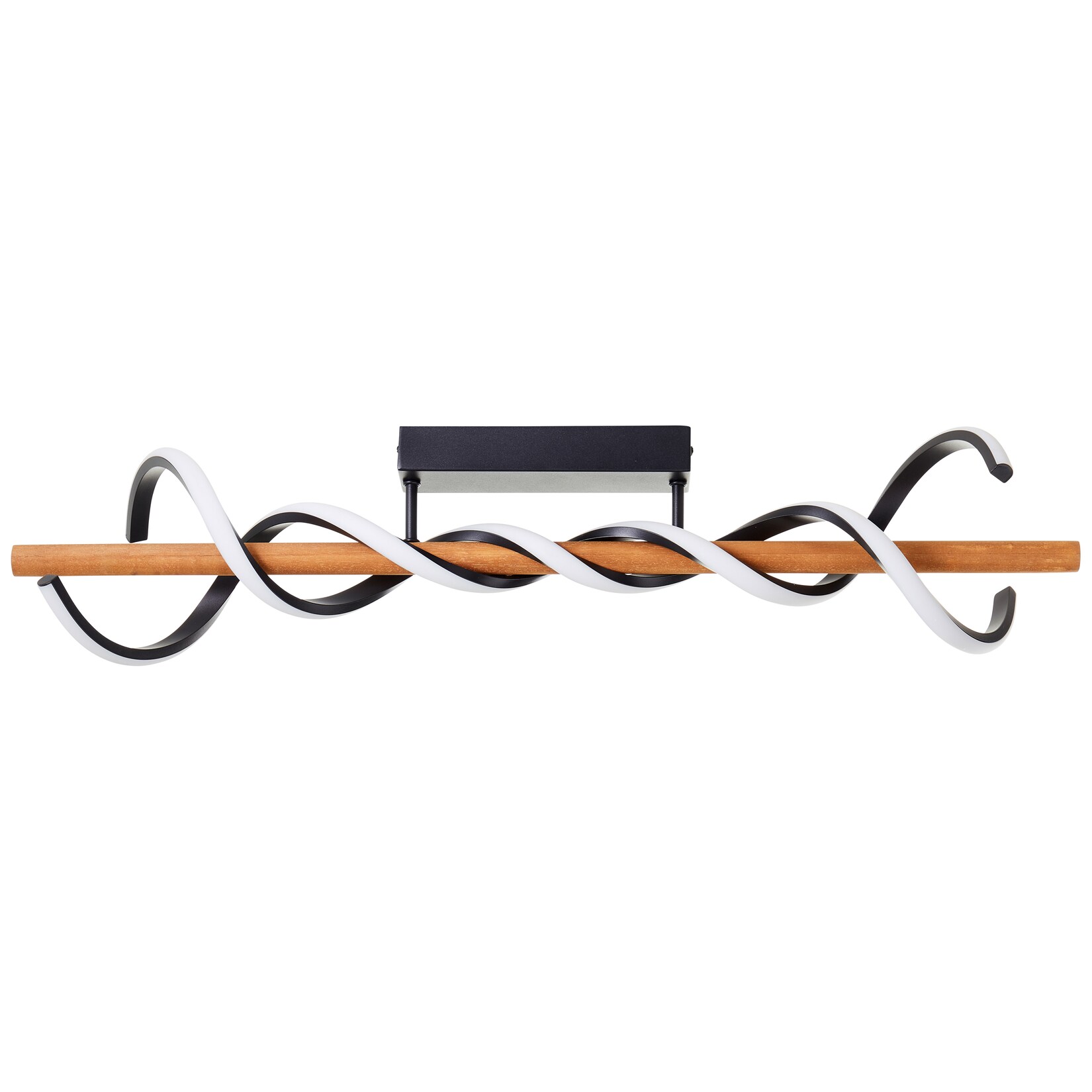 Brilliant LED Deckenleuchte Amalia 80 cm, 5200 lm, 3000K, dimmbar, Holz, schwarz/braun | 04004353430114