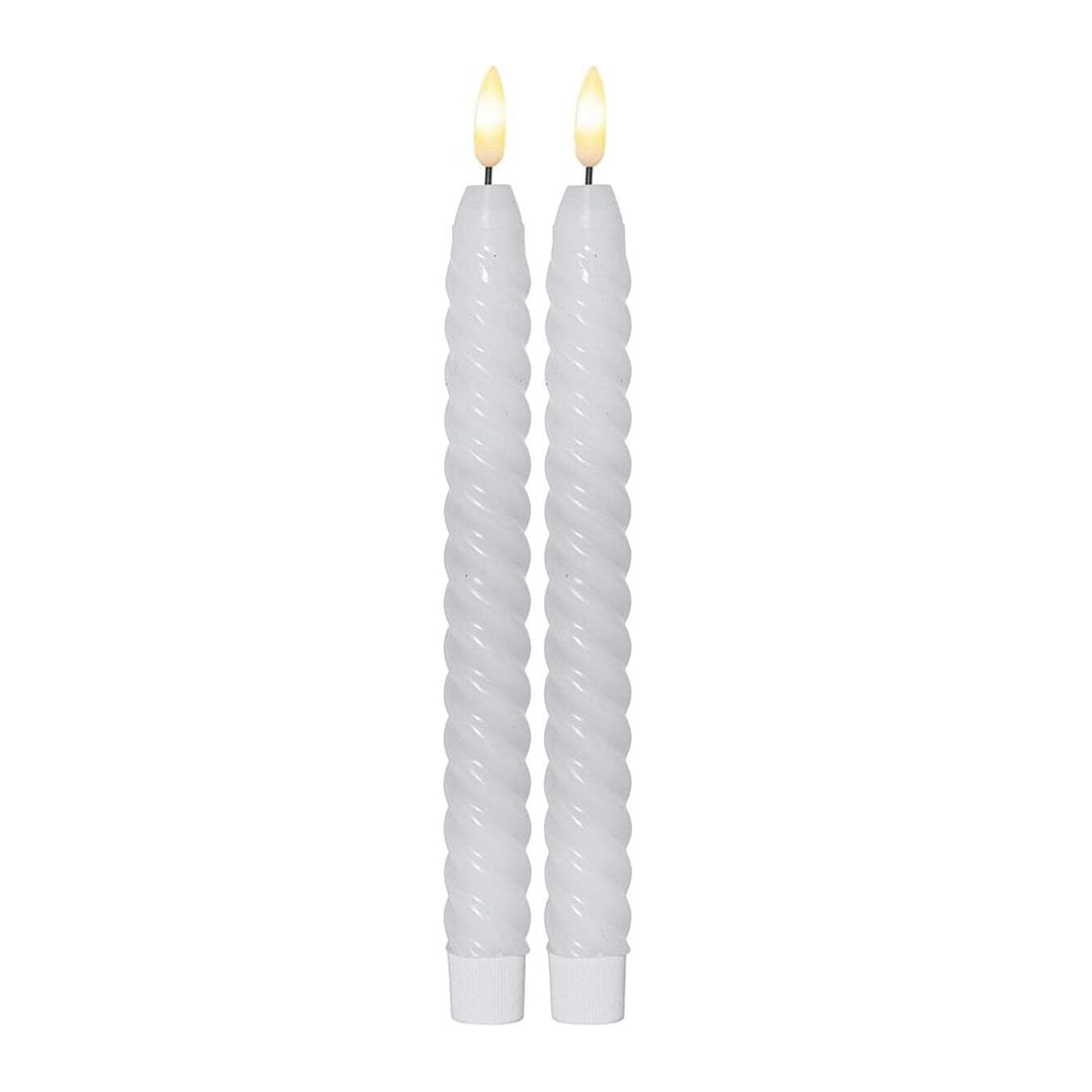 Star Trading LED Dinner Candle Flamme Swirl 2er Set &ndash; LED Kerzen mit 3D Flamme , Timerfunktion , Warmwei&szlig; , 25 cm , Indoor Deko Kerzen - Bild 1