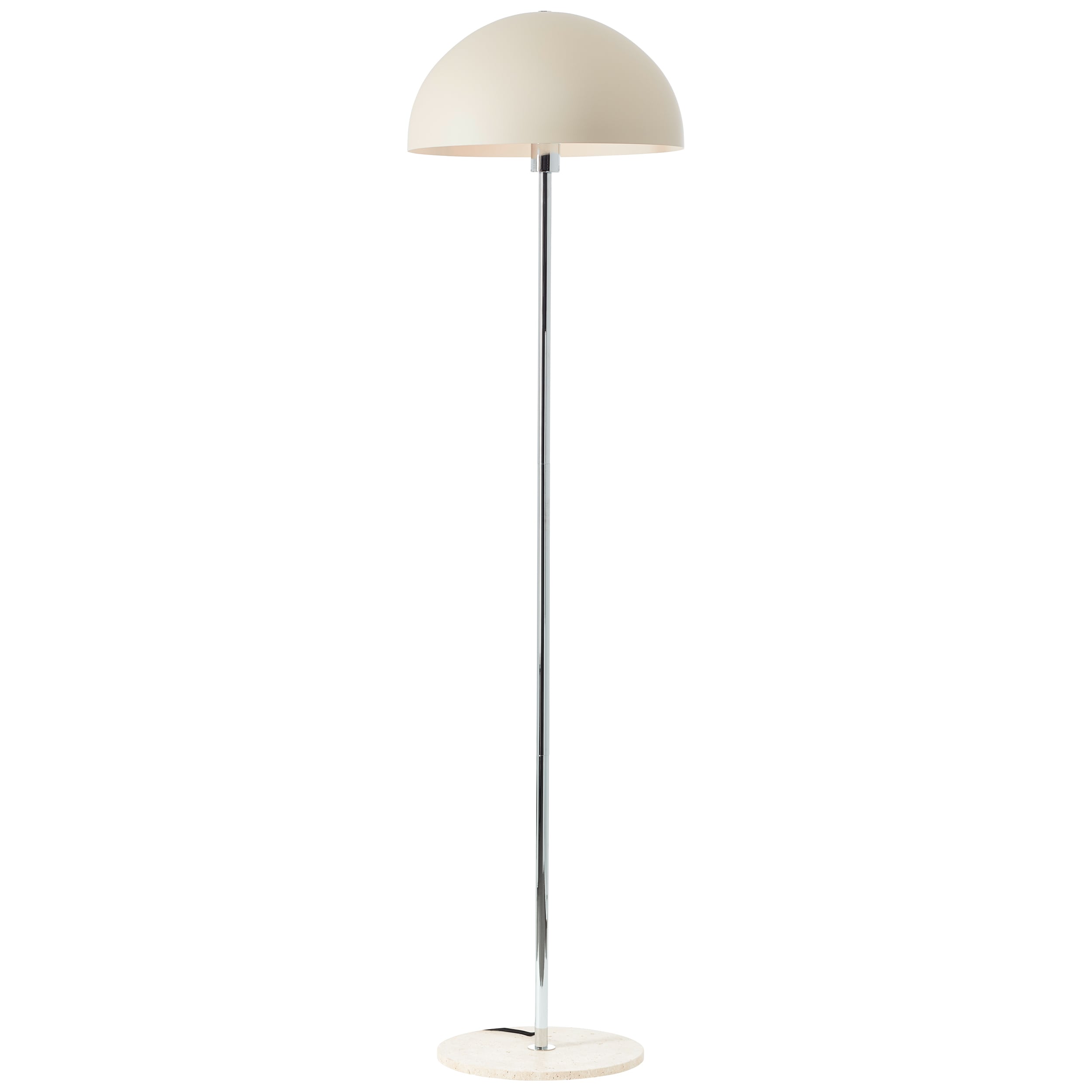 BRILLIANT Pilz Stehleuchte mit Travertin Fu&szlig; , 150 x 40 cm , 1 x E27 , chrom/beige Pilz Stehleuchte mit Travertin Fu&szlig; , 150 x 40 cm , 1 x E27 , chrom/beige - Bild 1