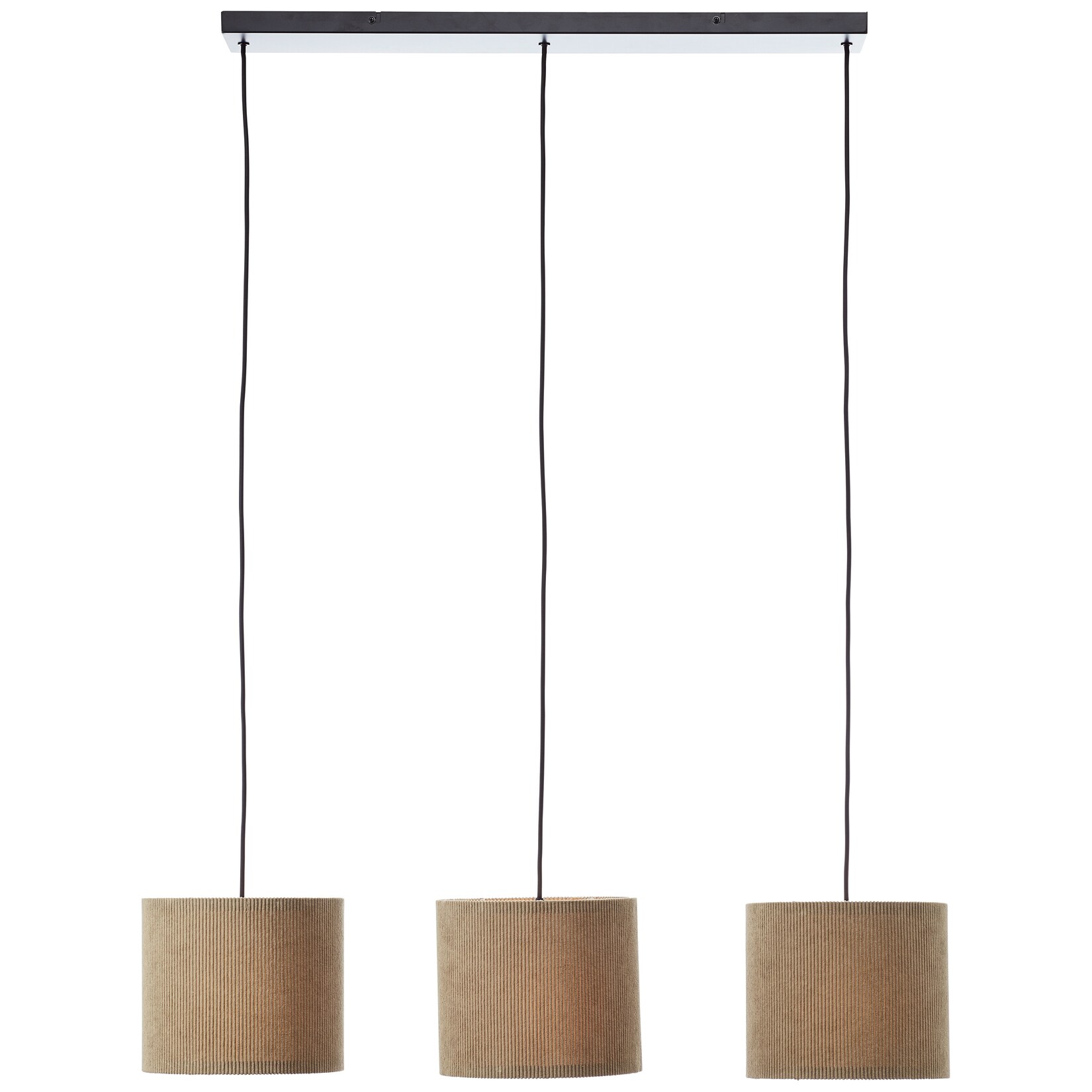 BRILLIANT mit Cord-Lampenschirm , 150 x 94 x 23 cm , 3x E27 , kürzbar , Textil , grau mit Cord-Lampenschirm , 150 x 94 x 23 cm , 3x E27 , …