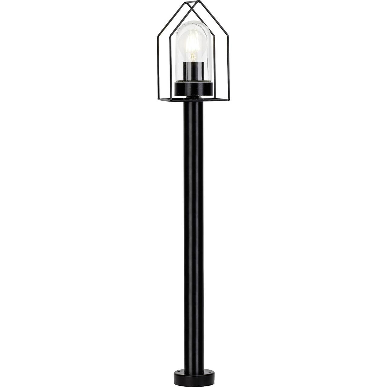 BRILLIANT Lampe Home Au&szlig;enstandleuchte schwarz/transparent | 1x A60, E27, 60W, geeignet f&uuml;r Normallampen (nicht enthalten) | IP-Schutzart: 44 - spritzwassergesch&uuml;tzt - Bild 1