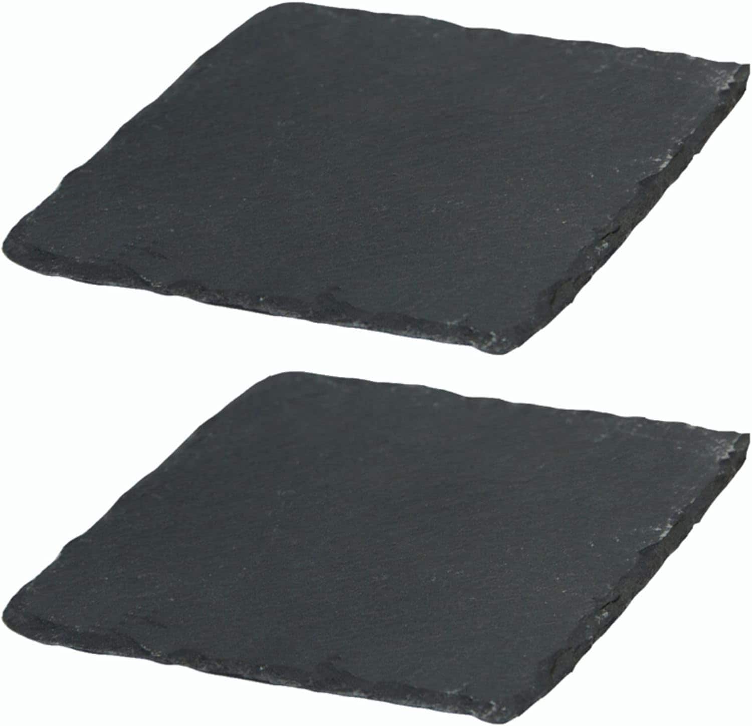 2x Schieferplatten I quadratisch I 10x10x0 ,5 cm I Schiefer Platten Schieferteller Servierteller Servierplatten Schiefer Teller Set Dekoplatte - Bild 1
