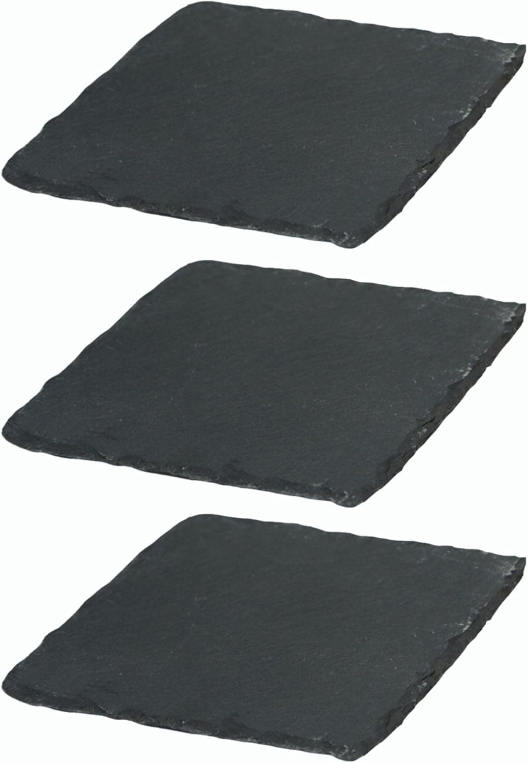 3x Schieferplatten I quadratisch I 10x10x0,5 cm I Sushi Platte Steinteller Schieferplatten Set Schiefer Servierplatten deko Buffet Platten - Bild 1