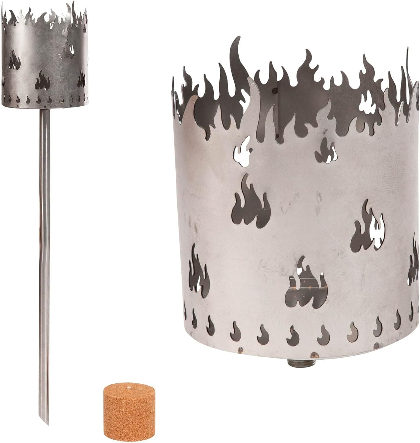 Gartenfackel f&uuml;r drau&szlig;en Motiv Flamme 1x Brennelement - Holzsp&auml;ne mit Wachs - Schwedenfackel Pelletfackel Feuers&auml;ule Flammschalen Wachsfackel Gartenleuchte - Bild 1