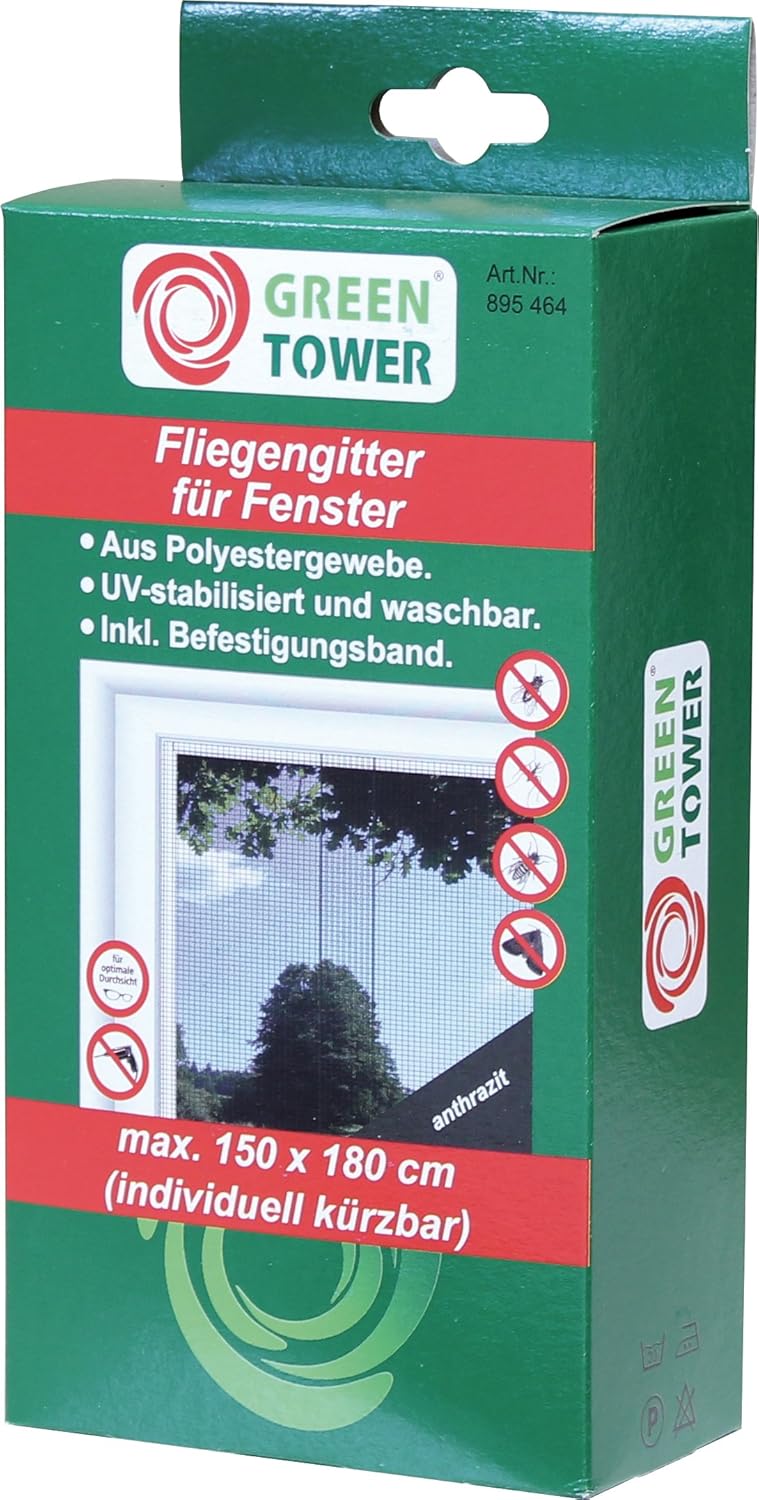 Fenster Fliegengitter ,Insektennetz ,Insektenschutz ,anthrazit ,B x H: 150 x 180 cm (8) - Bild 1