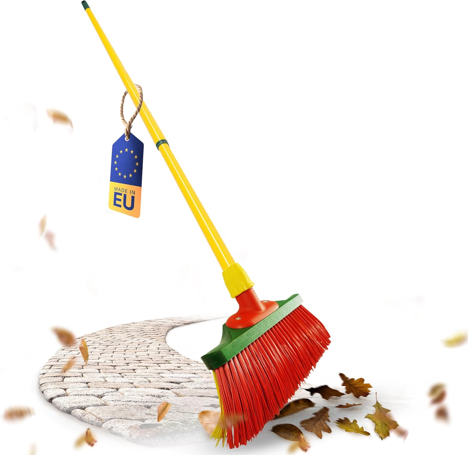 Krallenbesen Set 30 cm Holz mit Teleskopstiel gebogenen Borsten Gartenbesen Stra&szlig;enbesen Kehrbesen Laubbesen (1 , Krallenfeger) - Bild 1
