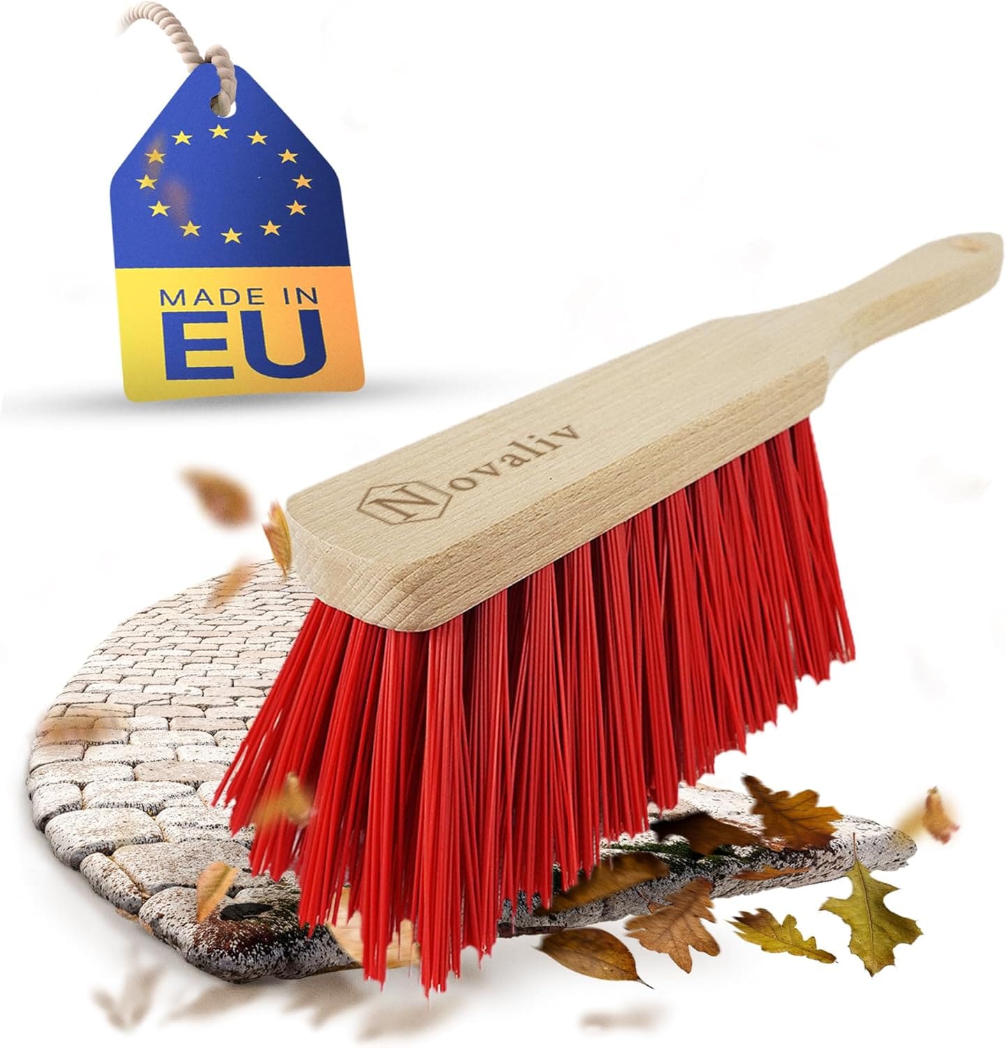 ELASTON Handfeger Drau&szlig;en Handbesen Holz Kehrwisch Industriehandfeger Auto Schneebesen Holz Hand Brush Handfeger Grob Handfeger Camping Besen Vorzeltteppich Wohnwagen Handfeger Stra&szlig;e - Bild 1