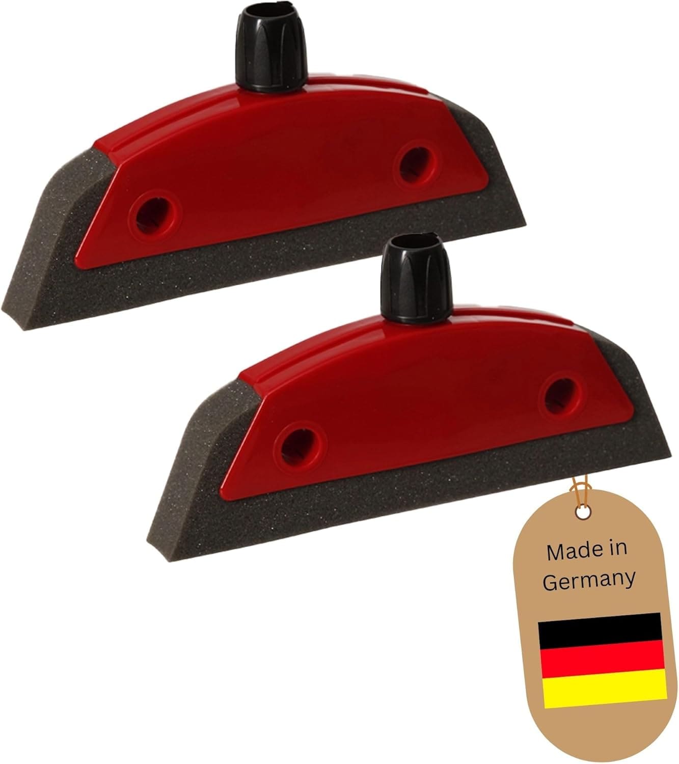 2er Set Schaumstoffbesen mit Abzieher Besenkopf Gummi Friseurbesen Schwarz Noppenbesen Hundehaarentferner Broom Parkett Besen f&uuml;r Drinnen Teppichbesen Bodenabzieher Haushaltsbesen Wunderbesen - Bild 1