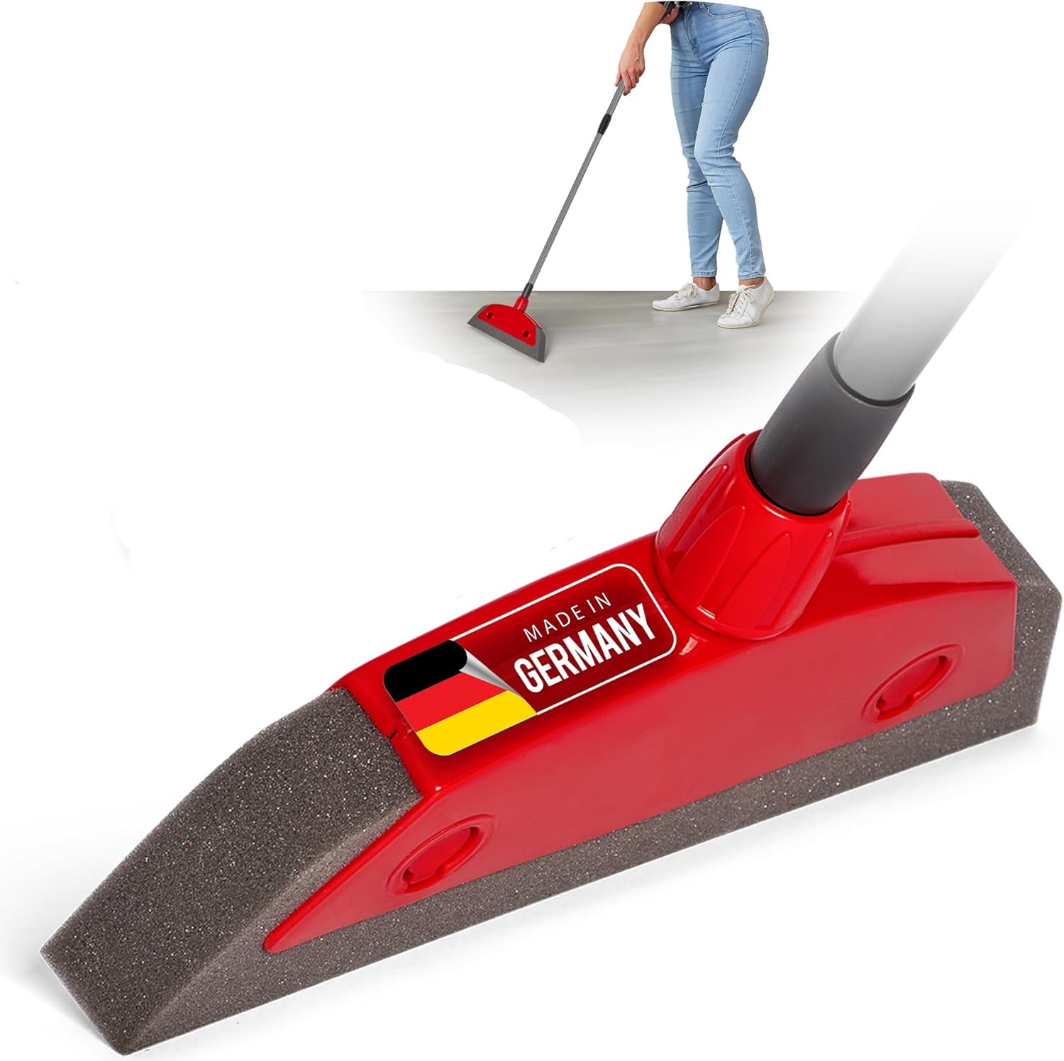 Schaumstoffbesen mit Teleskopstiel Auto & Abzieher Friseurbesen Gummi Noppenbesen Hundehaarentferner Broom Parkett Besen f&uuml;r Drinnen Teppichbesen Bodenabzieher Haushaltsbesen Wunderbesen - Bild 1