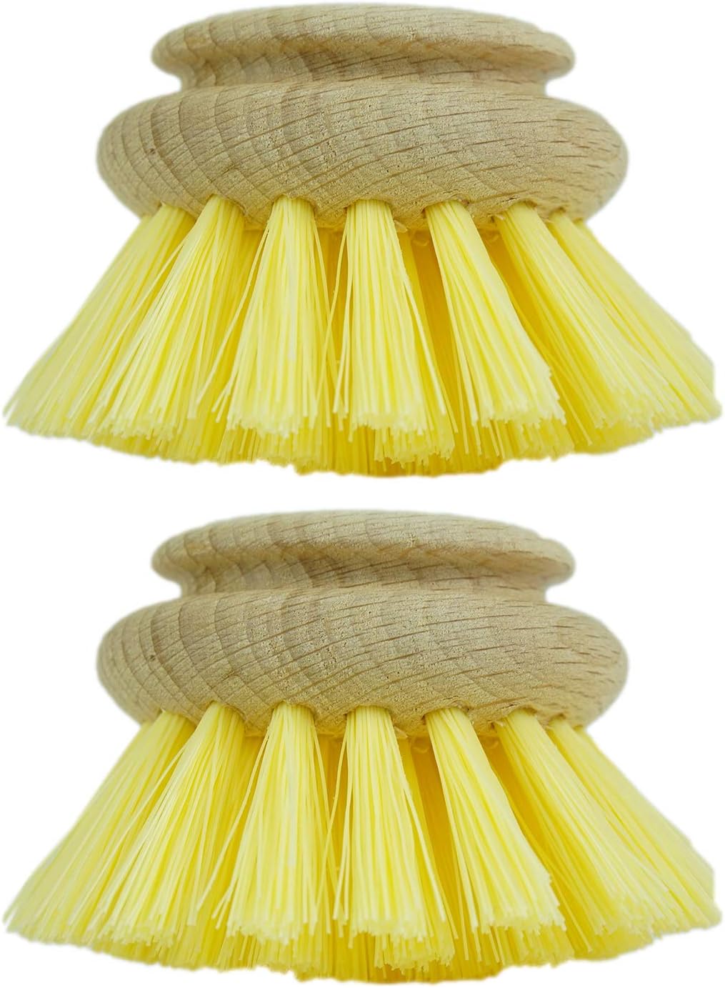 2X Ersatzb&uuml;rste I Kunstfibre I gro&szlig; I Wechselkopf Holz Sp&uuml;lb&uuml;rste Abwaschb&uuml;rste K&uuml;chenb&uuml;rste Geschirr B&uuml;rste Scheuerb&uuml;rste Putzb&uuml;rste B&uuml;rste K&uuml;che Dish Brush - Bild 1