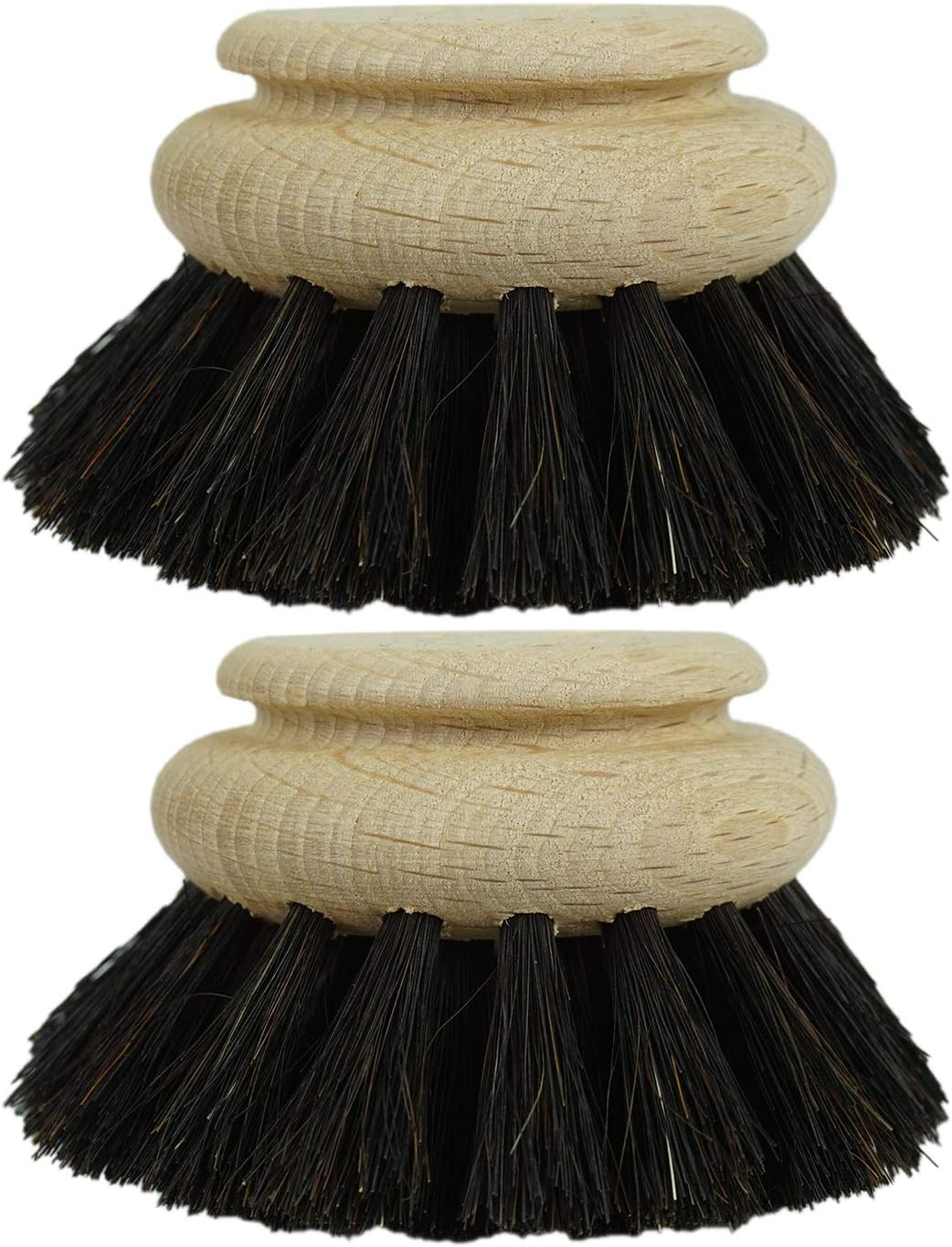 2X Ersatzb&uuml;rste I Rosshaar I gro&szlig; I Wechselkopf Holz Sp&uuml;lb&uuml;rste Abwaschb&uuml;rste K&uuml;chenb&uuml;rste Geschirr B&uuml;rste Scheuerb&uuml;rste Putzb&uuml;rste B&uuml;rste K&uuml;che Dish Brush - Bild 1