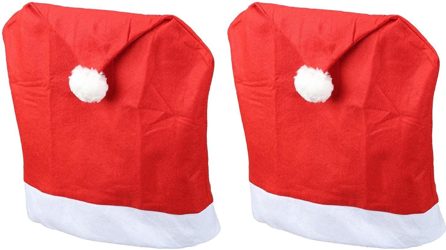 Weihnachten Stuhlhussen 2er Set I Rot I Nikolausm&uuml;tze I Stuhlbezug Weihnachtsdeko Weihnachtsm&uuml;tze Stuhldeko Husse Stuhl Stuhl&uuml;berzug - Bild 1