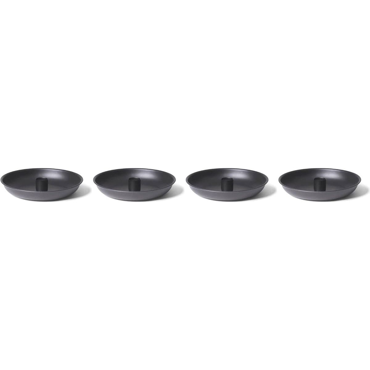 4X Kerzenhalter 15cm Metall Stabkerzenhalter SCHWARZ Stabkerzen Tafelkerzen Kerzenst&auml;nder Candle Holder Kerzenteller Kerzenpin Adventskranz weihnachtliche Tischdekoration scandic chic - Bild 1