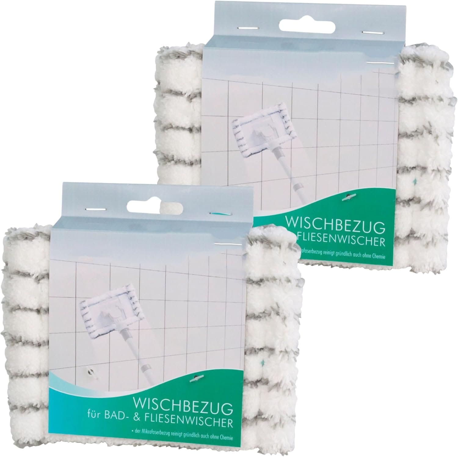 Novaliv 4X Ersatzbezug Mikrofaser Bezug Fliesenreiniger Bad Wand Fliesenwischer Badwischer Fliesenputzer Bad Mop - Bild 1