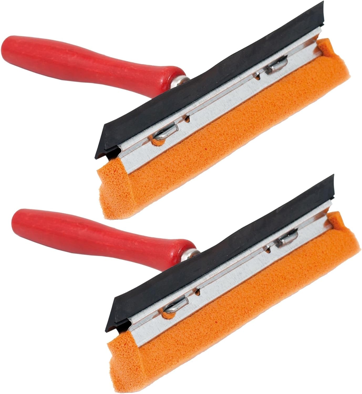 Novaliv 2X Scheibenabzieher Auto 21 cm Holzgriff 16 cm mit Abziehlippe und Gummischwamm Auto Abzieher Autoscheibe Scheibenputzer Wischschwamm - Bild 1