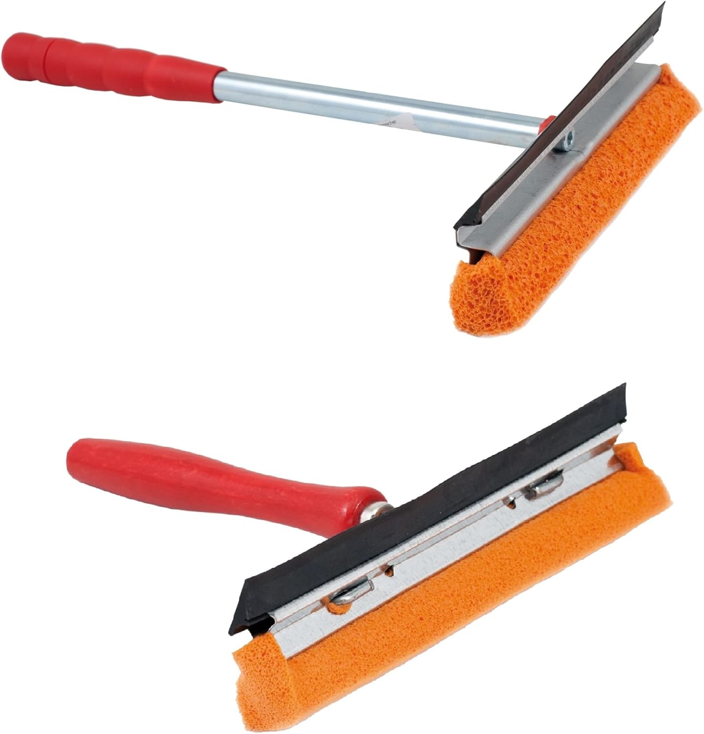 Novaliv Scheibenabzieher Auto 21 cm Holzgriff 16 cm + Metall-Kunststoffgriff 31 Abziehlippe und Gummischwamm Auto Abzieher Autoscheibe - Bild 1