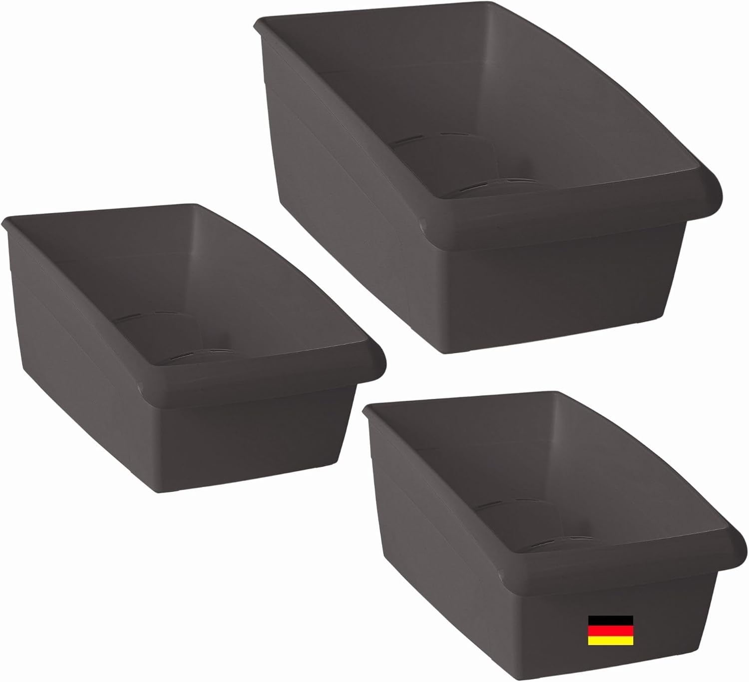 Novaliv Medikamenten Organizer Set Hausapotheke 3er Set (2 St&uuml;ck 25 x 12 cm und 1 St&uuml;ck 25 x 16 cm) ANTHRAZIT GRAU - Medikamentenbox Aufbewahrung f&uuml;r Pillen Tablettenbox Pflasterbox Medizinbox - Bild 1