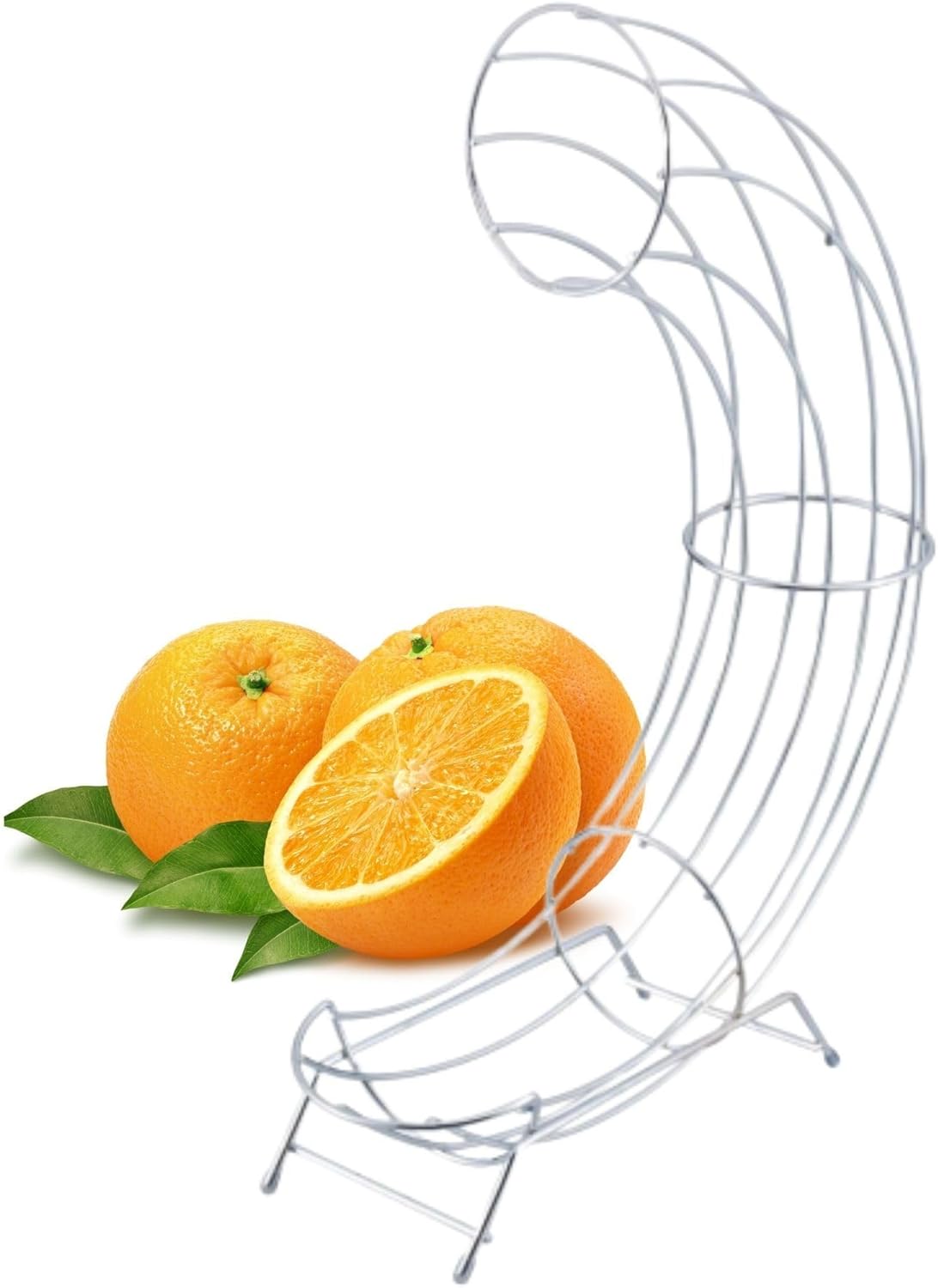 Novaliv 1x Orangenhalter Orangenspender 9x44x32cm aus verchromtem Stahl stilvoll und robust perfekte Alternative f&uuml;r Obstschale Obstspender Obstschale Apfelsinenhalter Apfelhalter Obstkorb - Bild 1