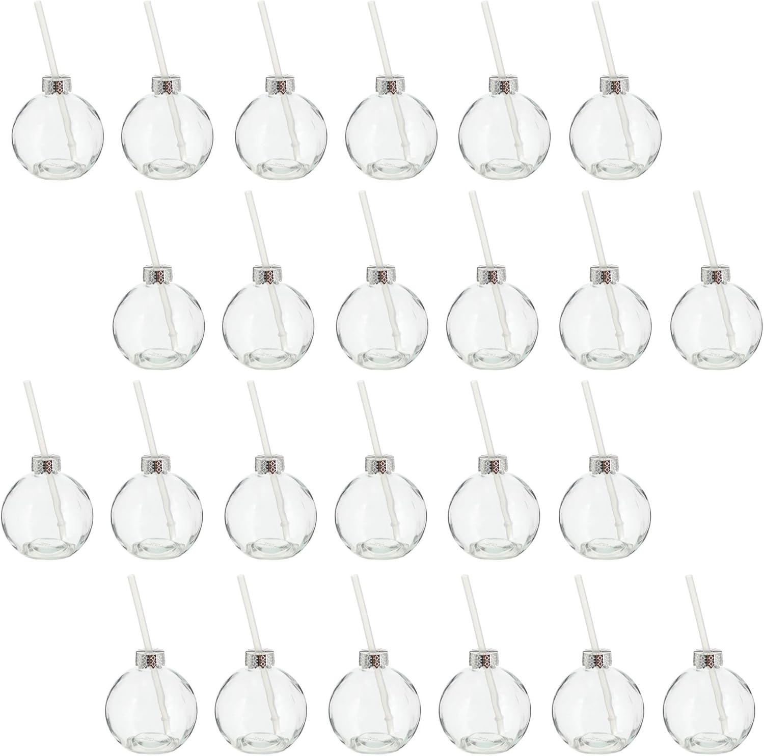 Novaliv 24x Tassen Gl&uuml;hwein 400 ml Personalisierte Weihnachtstasse mit Trinkhalm - Weihnachtskugel als Gl&uuml;hweinbecher - Christbaumkugel Motiv Tasse Tannenbaum Kugel Weihnachtstassen Handw&auml;rmer Mugs - Bild 1