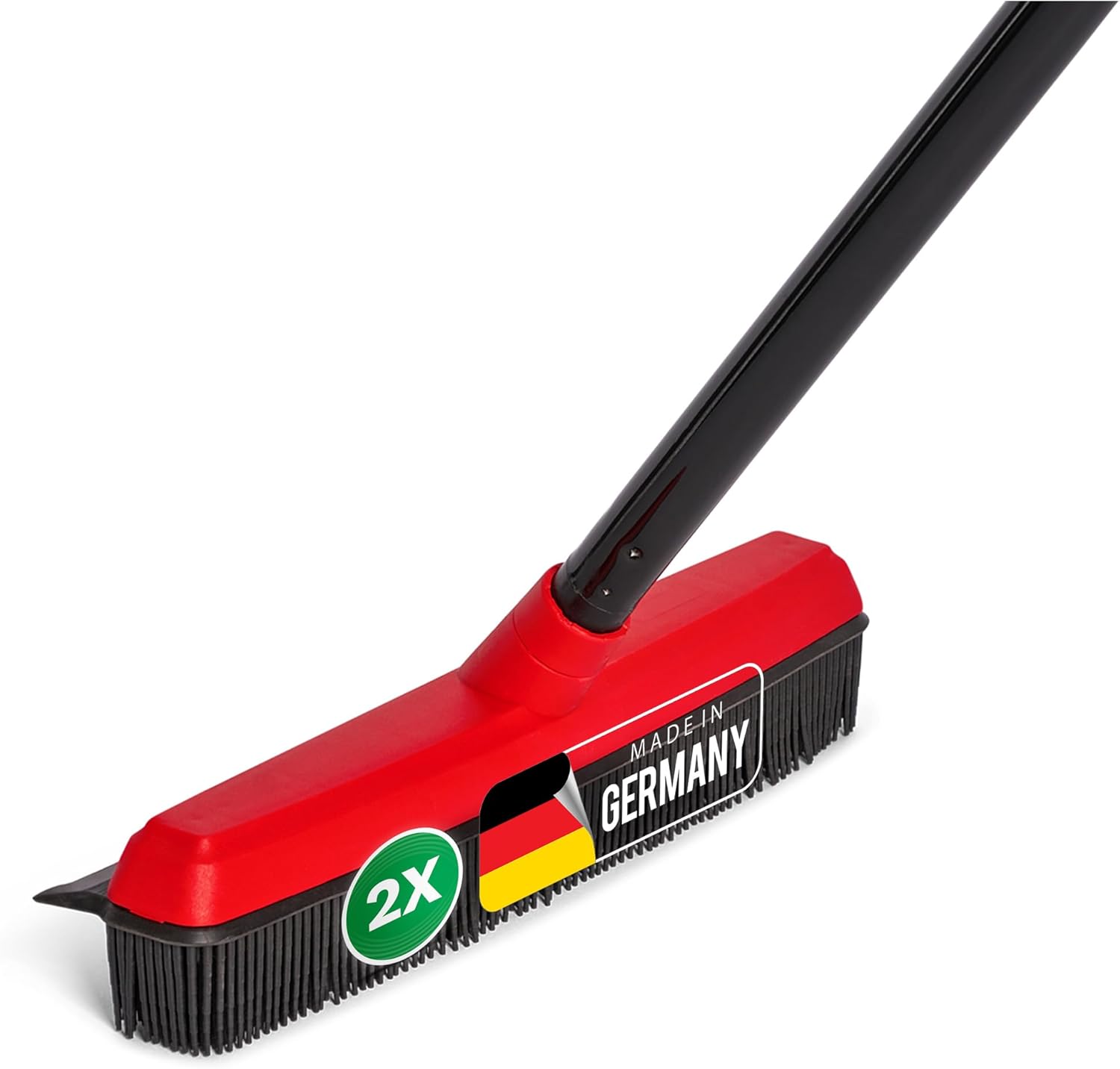 Novaliv 2x Gummibesen mit Stiel zum Stecken Auto & Abzieher Friseurbesen Gummi Noppenbesen Hundehaarentferner Parkett Besen f&uuml;r Drinnen Steinb&ouml;den Teppichbesen Bodenabzieher Haushaltsbesen Wunderbesen - Bild 1
