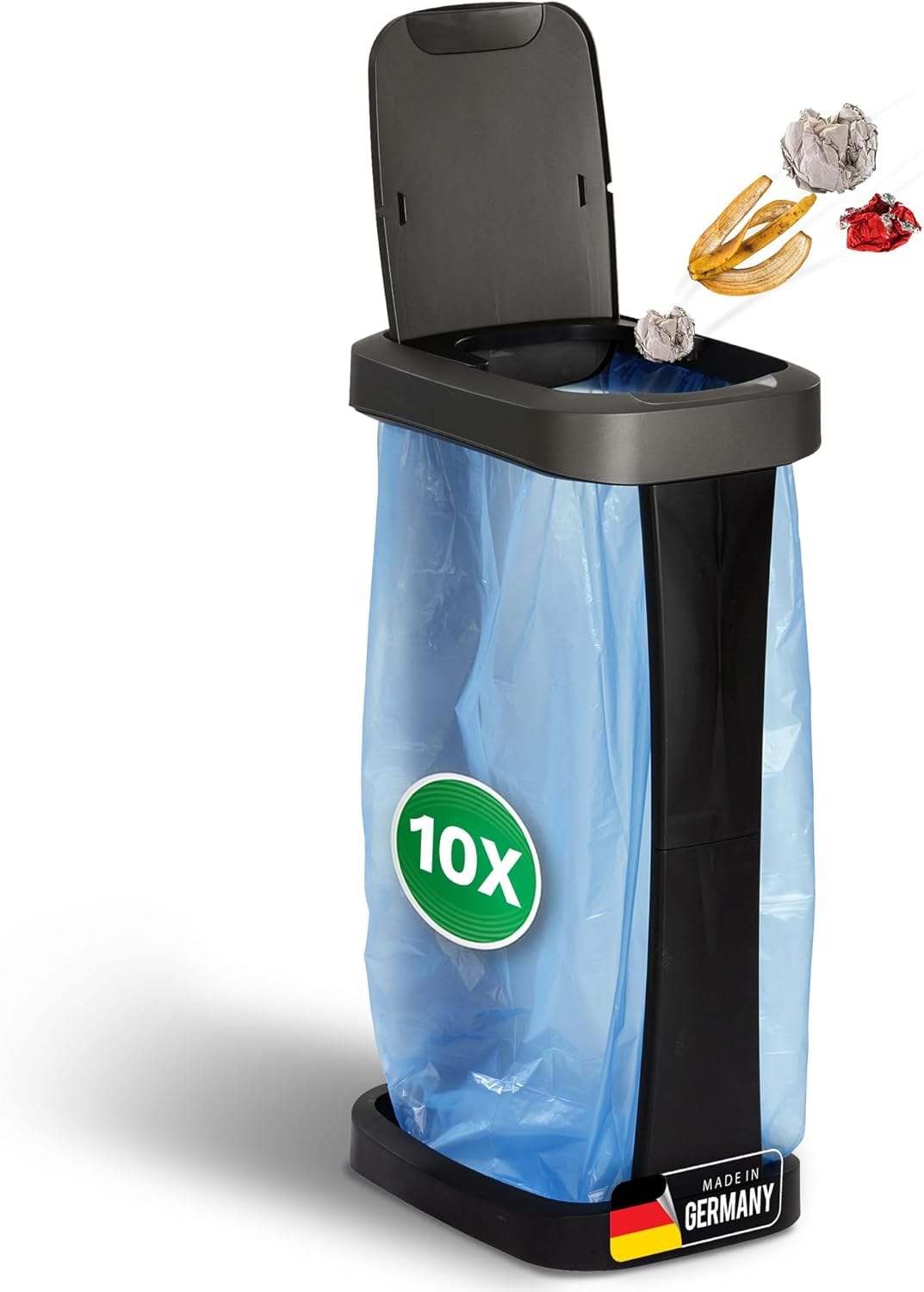 Novaliv Sparset 10x M&uuml;llsackst&auml;nder mit Deckel f&uuml;r 70L-120L M&uuml;lls&auml;cke, extra Robust & Fester Stand Outdoor geeignet, gelber Sack M&uuml;llst&auml;nder Gelbersack-Halter M&uuml;ll Abfall St&auml;nder M&uuml;lltonne - Bild 1