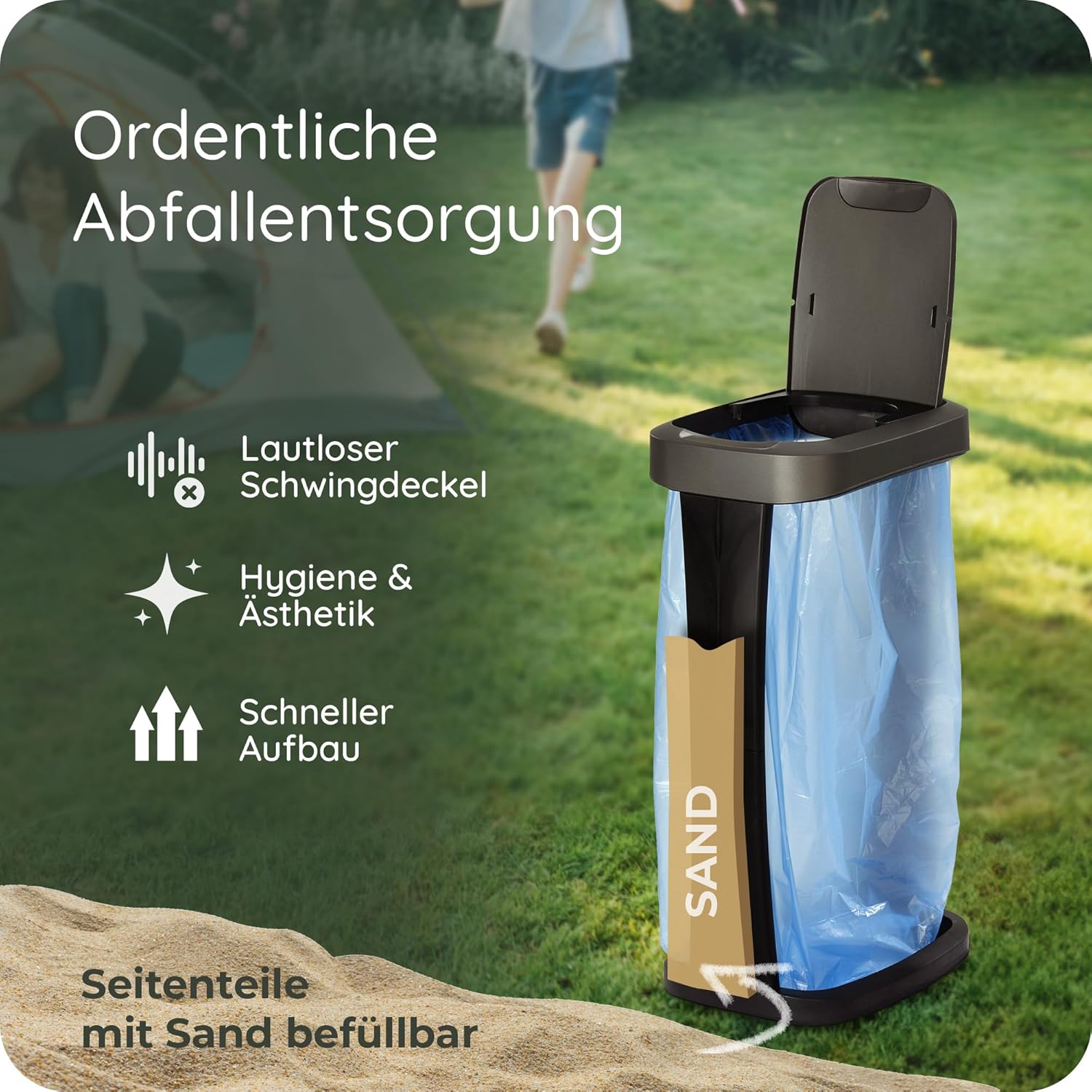 Novaliv Sparset 10x Müllsackständer mit Deckel für 70L-120L Müllsäcke, extra Robust & Fester Stand Outdoor geeignet, gelber Sack Müllständer Gelbersack-Halter Müll Abfall Ständer Mülltonne online kaufen bei Netto