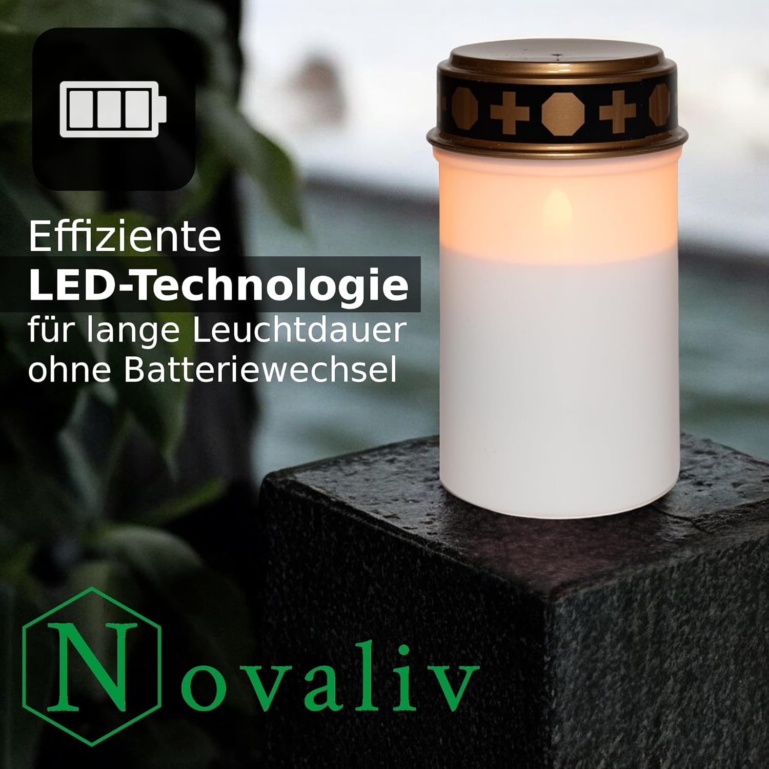 Novaliv LED Grablichter mit Batterie und Timer 6/18 weiß 10 Stück LED Kerzen mit Batterien Grabkerzen Friedhofskerze Kerzen flackernde Flamme Gedenkkerze Ewiges Licht Trauerkerze online kaufen bei Netto