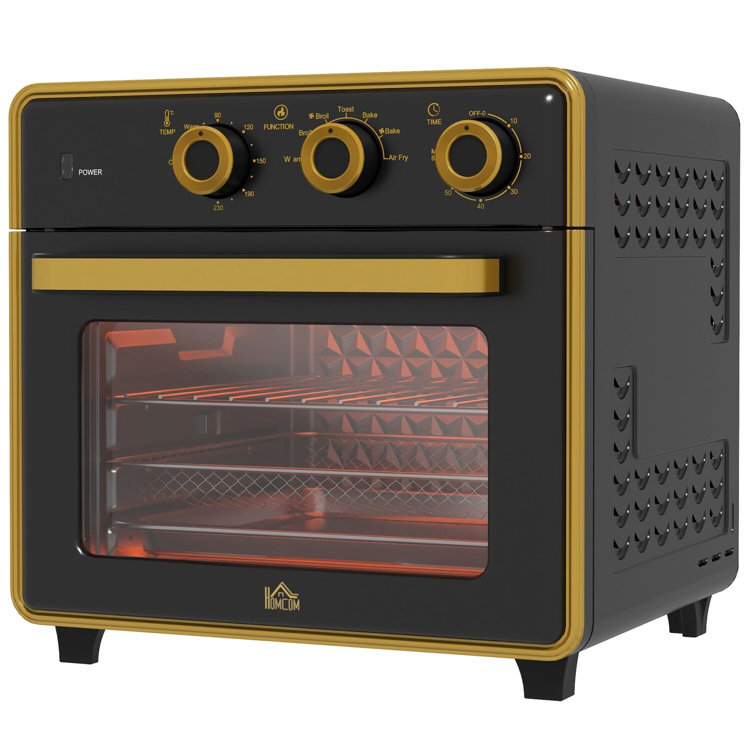 Minibackofen 20L, Pizza-Ofen Mit Umluftfunktion, Hei&szlig;luftofen Mit Backblech, Grillrost, 90-230?, 1400 W Elektrischer Mini Ofen Mit 1 Std. Timer - Bild 1