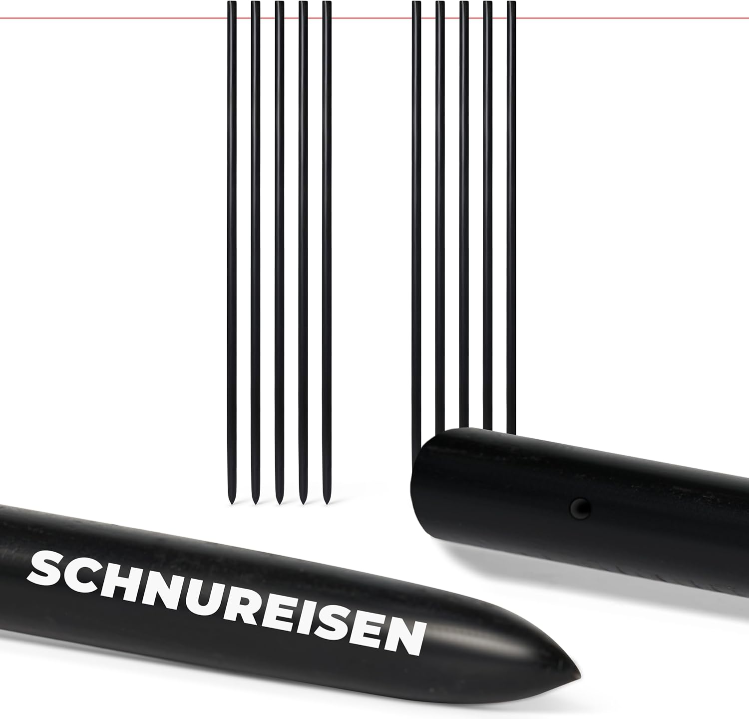 Novatool 10er-Set Schnureisen &Oslash;16 x 1000mm , Schnurn&auml;gel Schnurnagel Erdn&auml;gel f&uuml;r Richtschnur , Richtschnurhalter Erdnagel Eisenstange Pflasternagel Erdungsstange Stab Rankhilfe Nivellierstaange - Bild 1