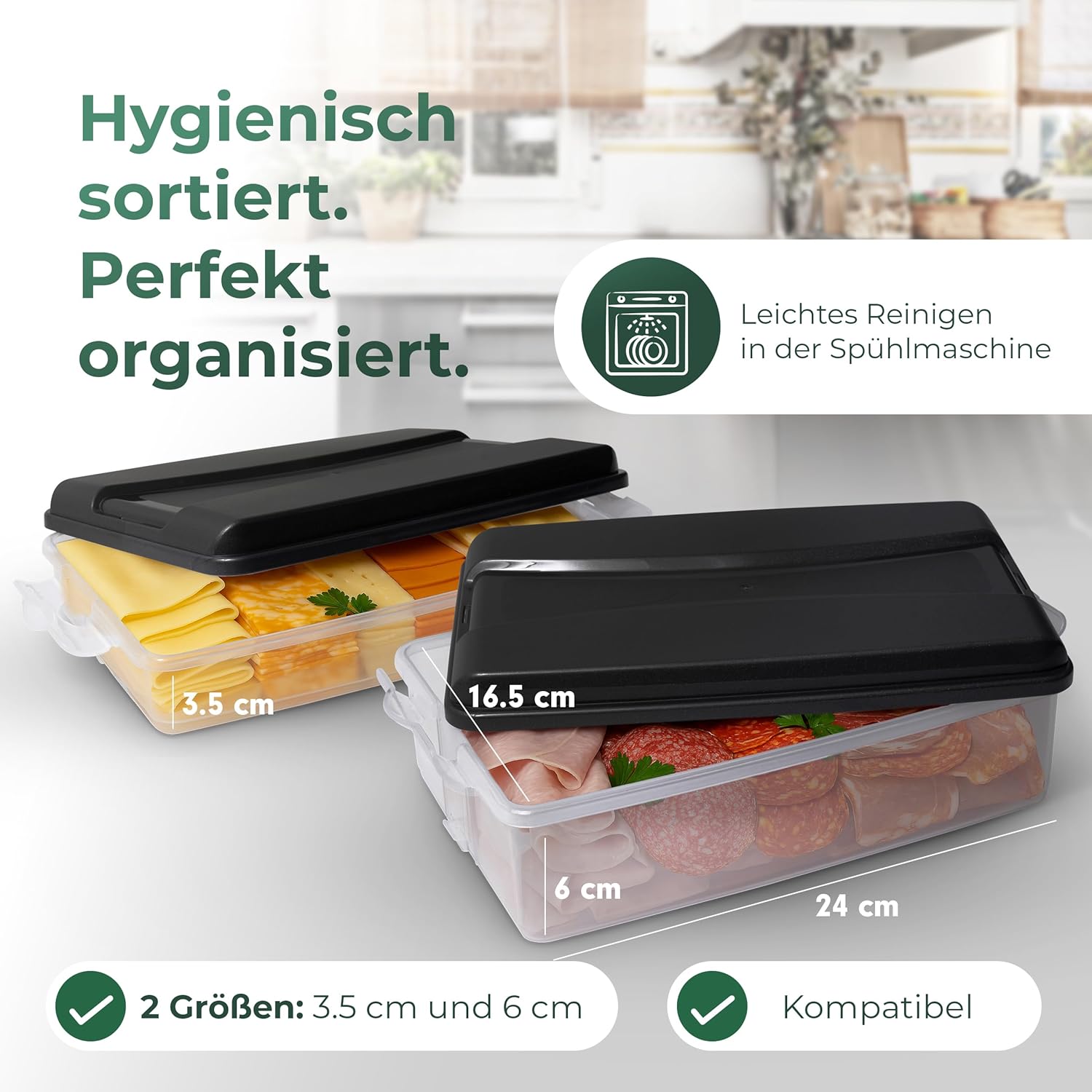 Novaliv 6x Frischhaltedosen groß mit 6x Deckel, stapelbar für Kühlschrank & Gefrierfach, Vorratsdosen Set Aufbewahrungsbox Organizer, für Au