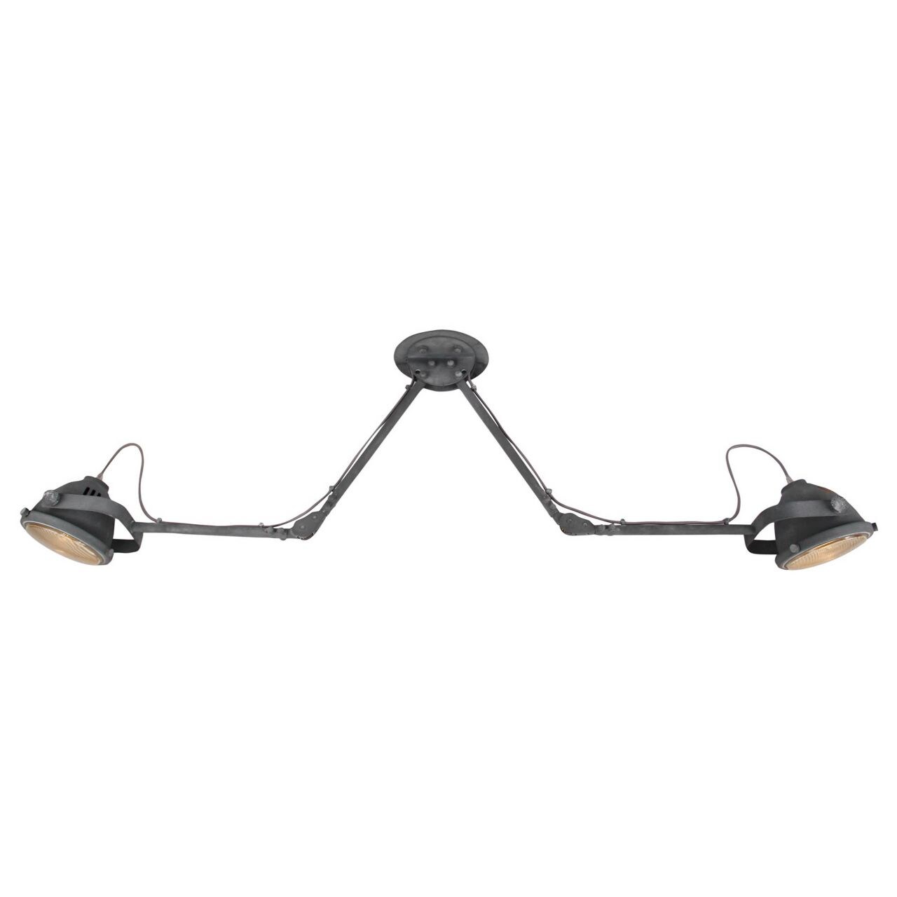 BRILLIANT Lampe Carmen Deckenspot 2flg grau Beton | 2x A60, E27, 40W, geeignet f&uuml;r Normallampen (nicht enthalten) | K&ouml;pfe schwenkbar - Bild 1