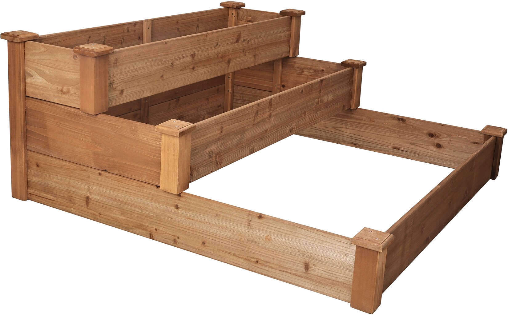 needs&wants® Großes Hochbeet Stufenbeet 3-stufig aus Holz für Garten Terrasse, Pflanzbeet Pflanztreppe XL quadratisch, Etagen Blumenbeet …