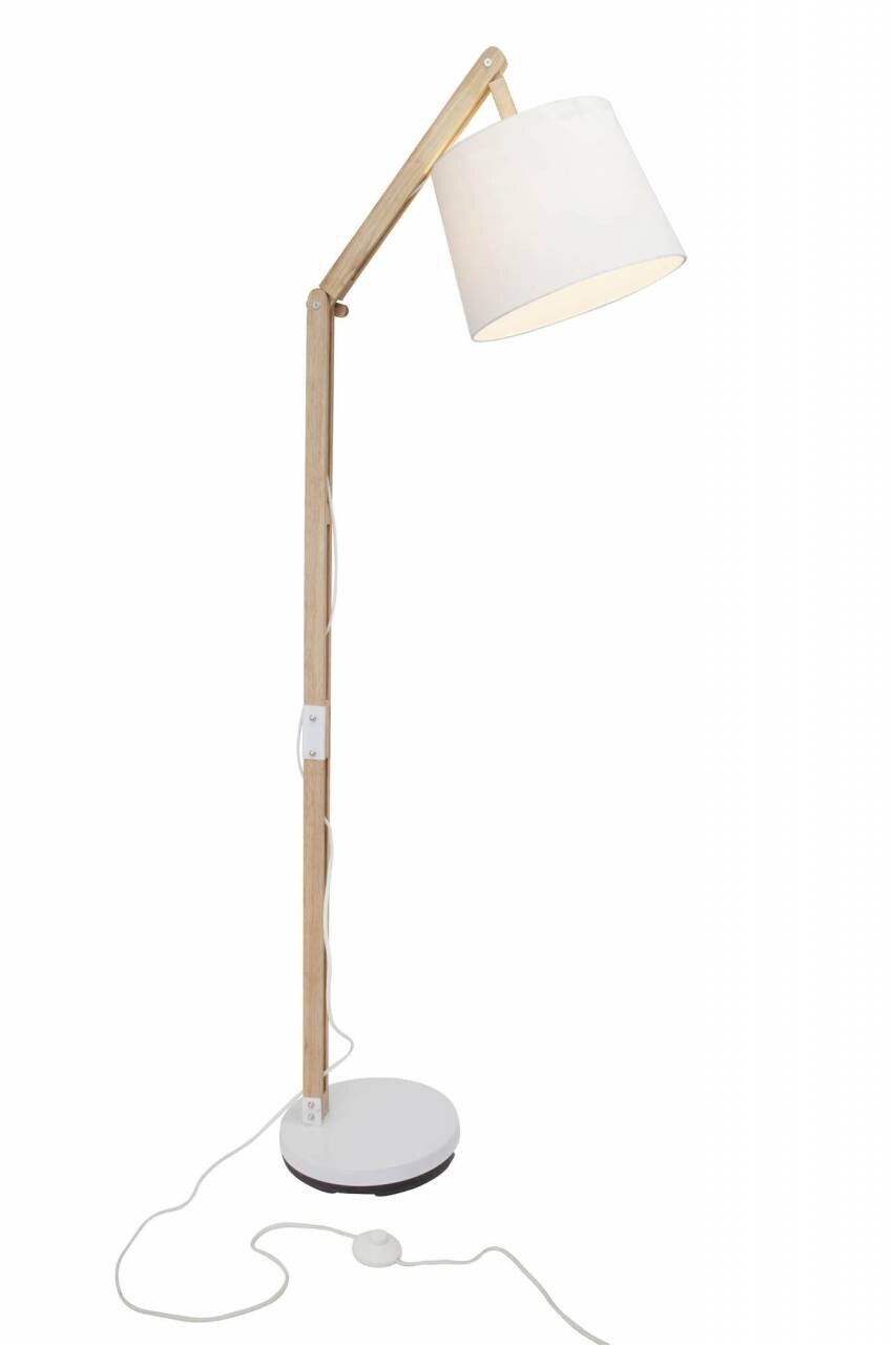 BRILLIANT Lampe Carlyn Standleuchte 1flg holz hell/weiß   1x A60, E27, 60W, geeignet für Normallampen (nicht enthalten) 