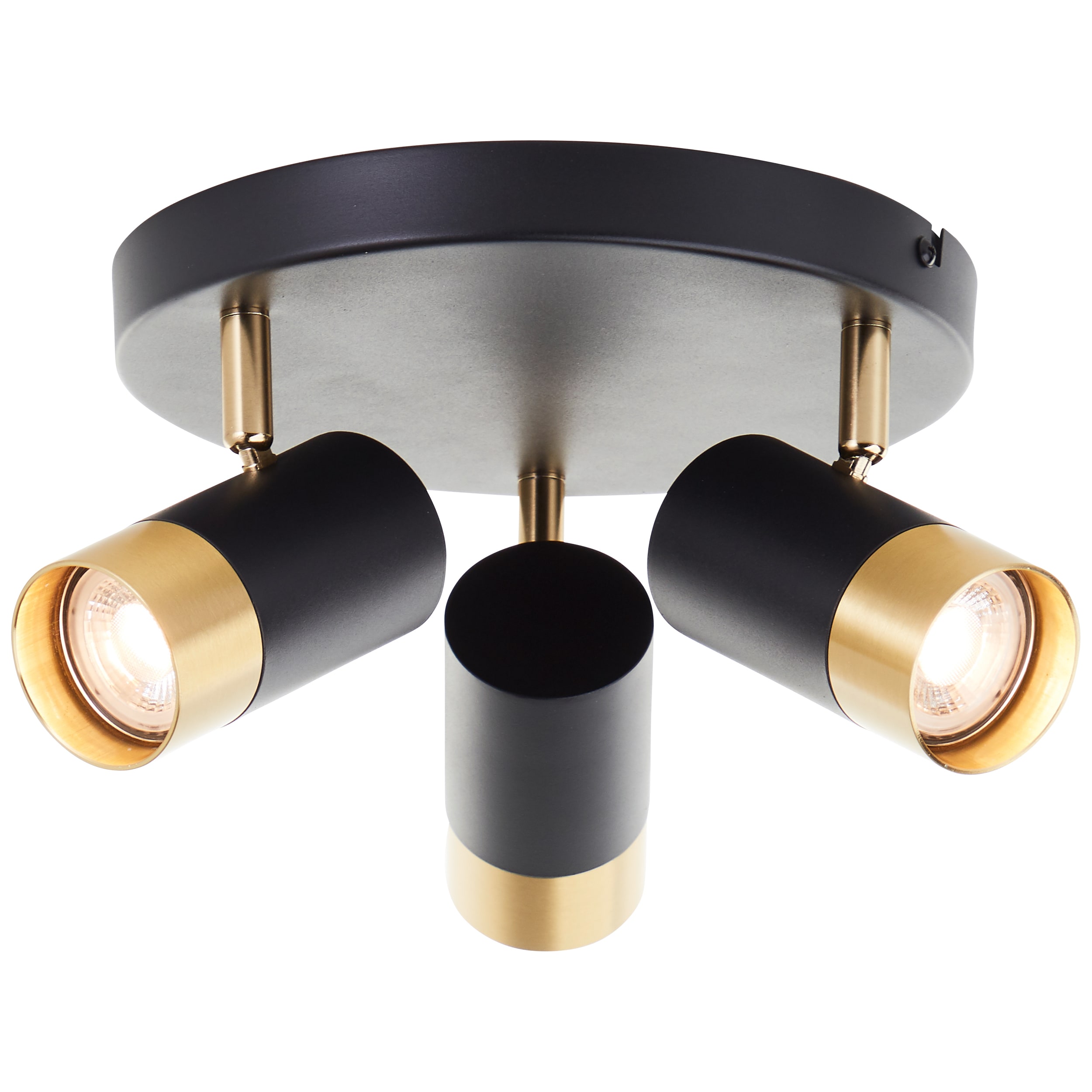 BRILLIANT Deckenstrahler Vigolo LED Deckenspot, &Oslash; 29 cm, 3x GU10, 350lm, 3000K, dimmbar, schwarz gold - Bild 1