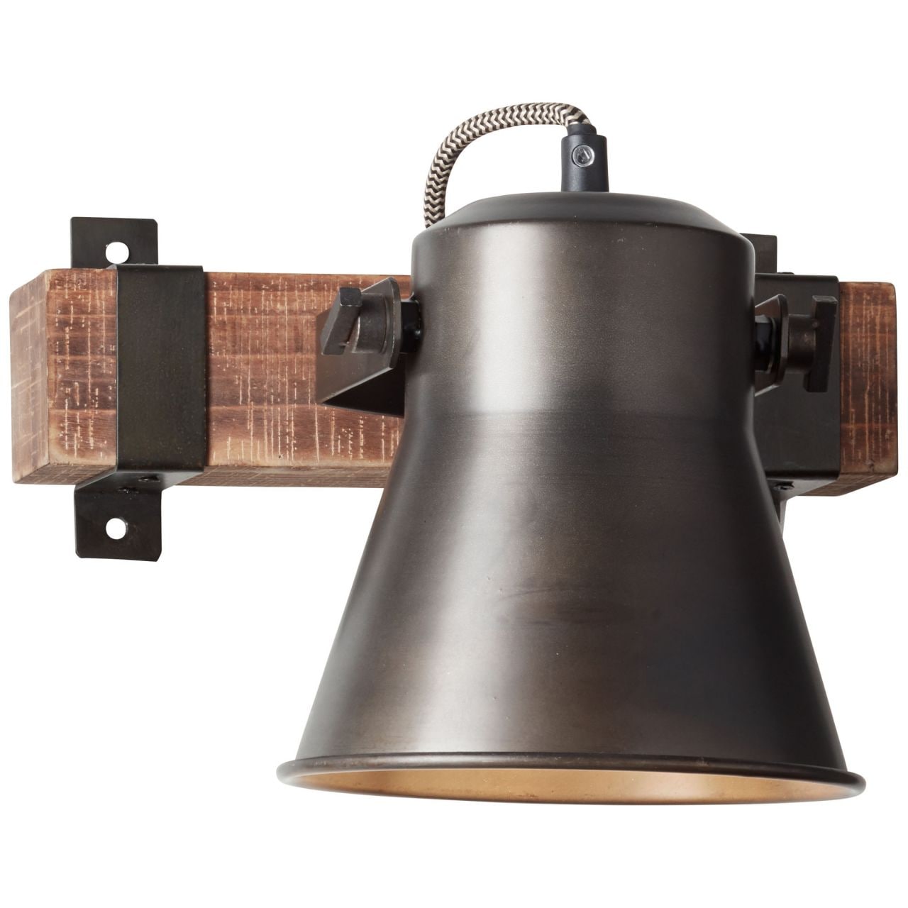 BRILLIANT Lampe Plow Wandspot schwarz stahl   1x A60, E27, 10W, geeignet für Normallampen (nicht enthalten)   Kopf schwe