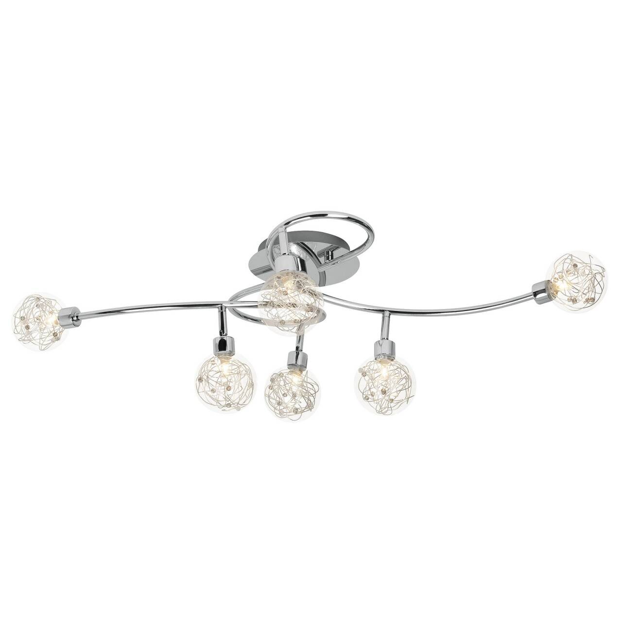 BRILLIANT Lampe Joya Deckenspot 6flg chrom 6x QT14, G9, 33W, geeignet für Stiftsockellampen (nicht enthalten) Köpfe schwenkbar