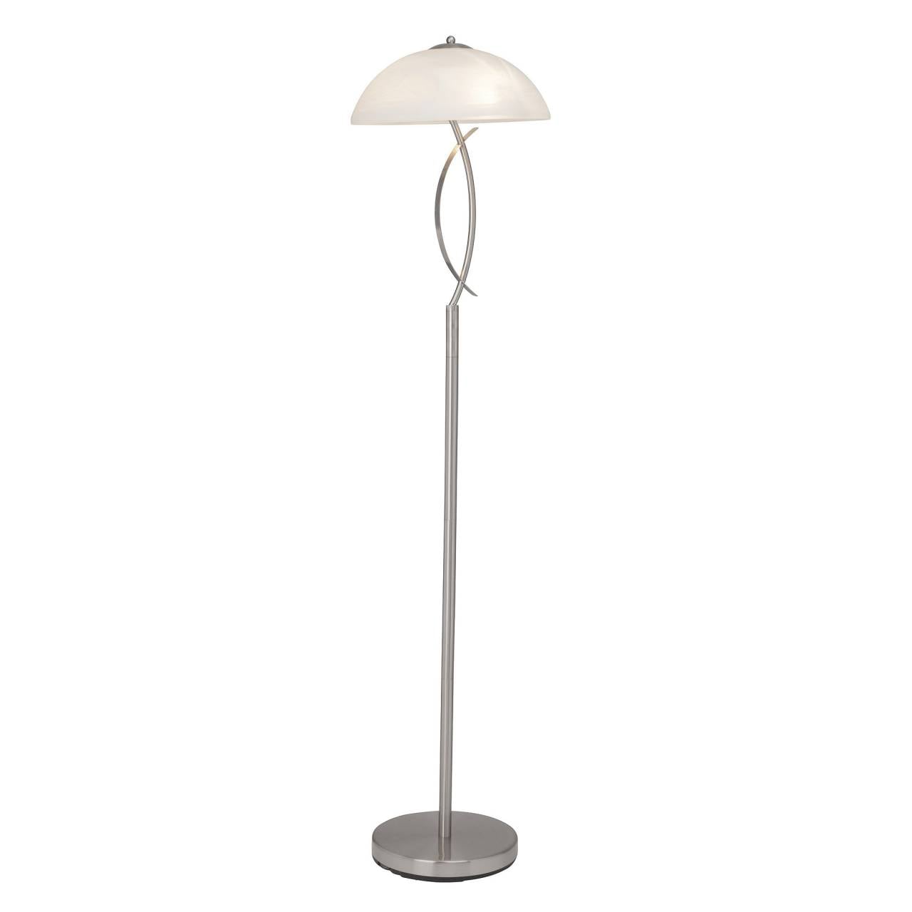 BRILLIANT Lampe Boston Standleuchte eisen/wei&szlig;-alabaster | 2x D45, E14, 40W, geeignet f&uuml;r Tropfenlampen (nicht enthalten) | Mit Fu&szlig;schalter - Bild 1