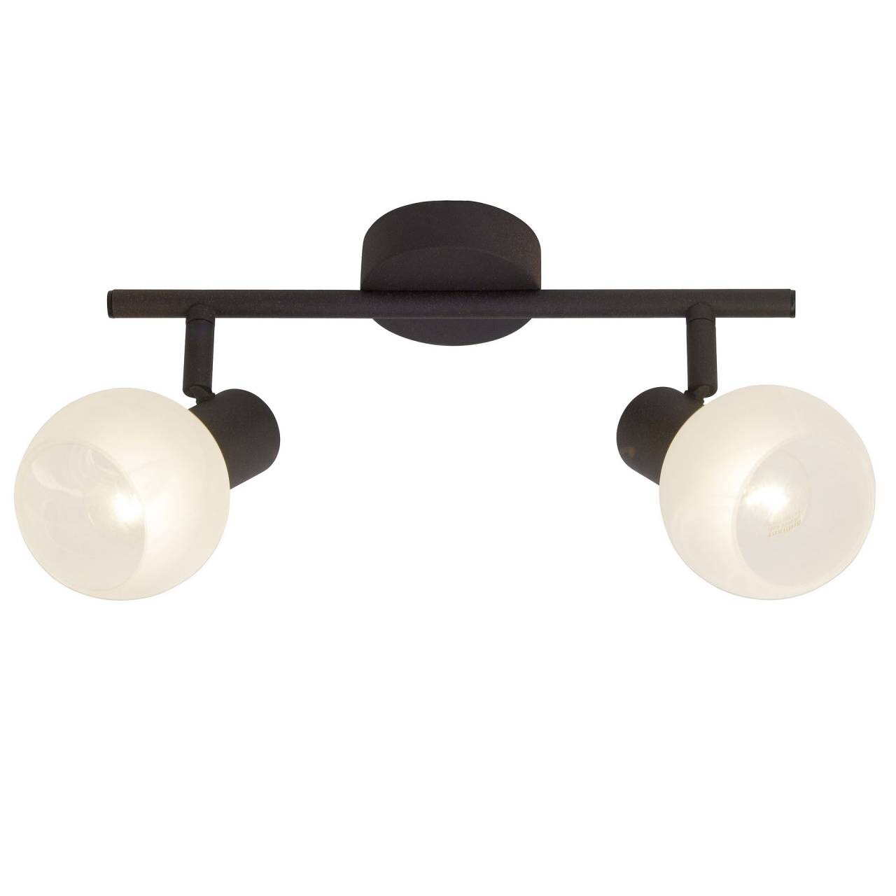 BRILLIANT Lampe Gabon Spotrohr 2flg braun/wei&szlig;-alabaster | 2x D45, E14, 40W, geeignet f&uuml;r Tropfenlampen (nicht enthalten) | K&ouml;pfe schwenkbar - Bild 1