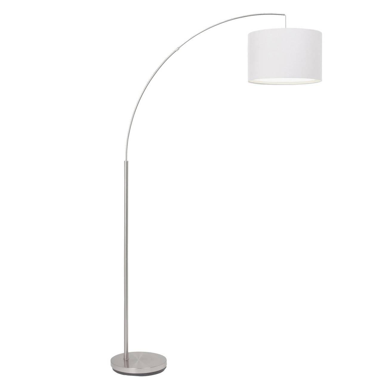 BRILLIANT Lampe Clarie Bogenstandleuchte 1,8m eisen/wei&szlig; | 1x A60, E27, 60W, geeignet f&uuml;r Normallampen (nicht enthalten) | Mit Fu&szlig;schalter - Bild 1