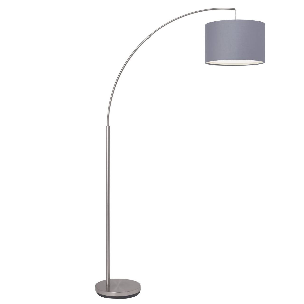 BRILLIANT Lampe Clarie Bogenstandleuchte 1,8m eisen/grau   1x A60, E27, 60W, geeignet für Normallampen (nicht enthalten)