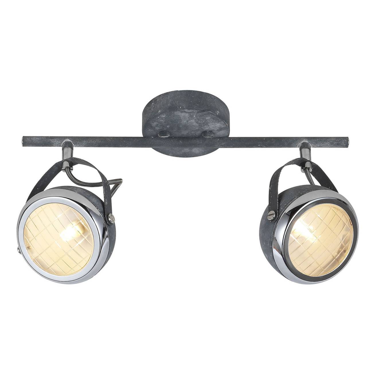 BRILLIANT Lampe Rider Spotrohr 2flg grau Beton | 2x QT14, G9, 33W, geeignet f&uuml;r Stiftsockellampen (nicht enthalten) | K&ouml;pfe schwenkbar - Bild 1