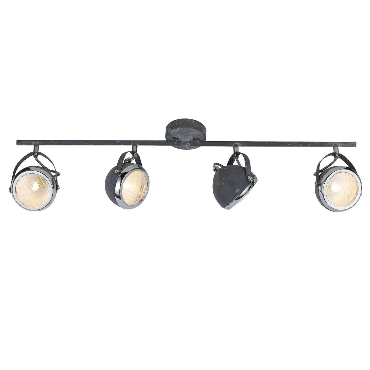 BRILLIANT Lampe Rider Spotrohr 4flg grau Beton | 4x QT14, G9, 33W, geeignet f&uuml;r Stiftsockellampen (nicht enthalten) | Arme drehbar / K&ouml;pfe schwenkbar - Bild 1