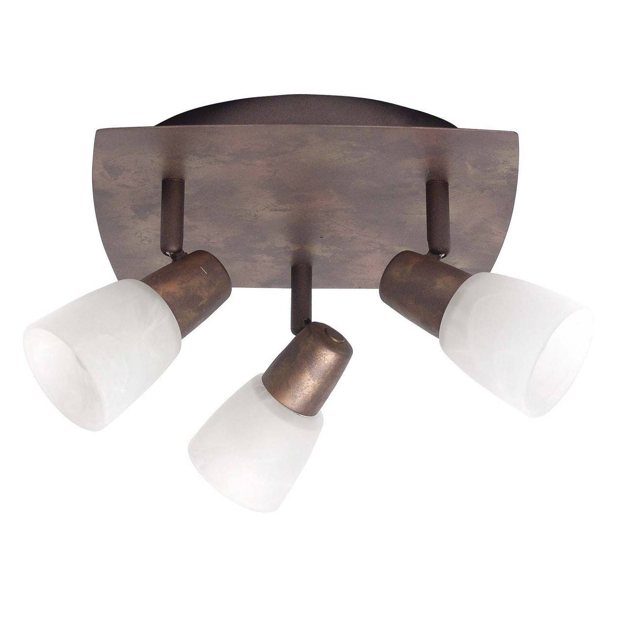 BRILLIANT Lampe Milos Spotrondell 3flg altkupfer/wei&szlig;-alabaster | 3x R50, E14, 40W, geeignet f&uuml;r Reflektorlampen (nicht enthalten) | K&ouml;pfe schwenkbar - Bild 1