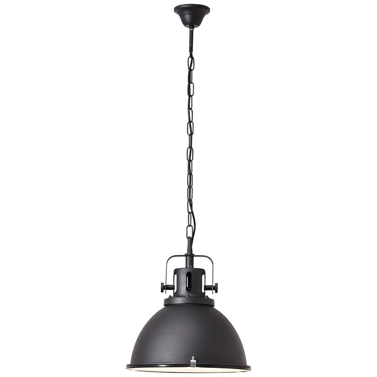 BRILLIANT Lampe Jesper Pendelleuchte 38cm Glas schwarz | 1x A60, E27, 60W, geeignet f&uuml;r Normallampen (nicht enthalten) | Kette ist k&uuml;rzbar - Bild 1