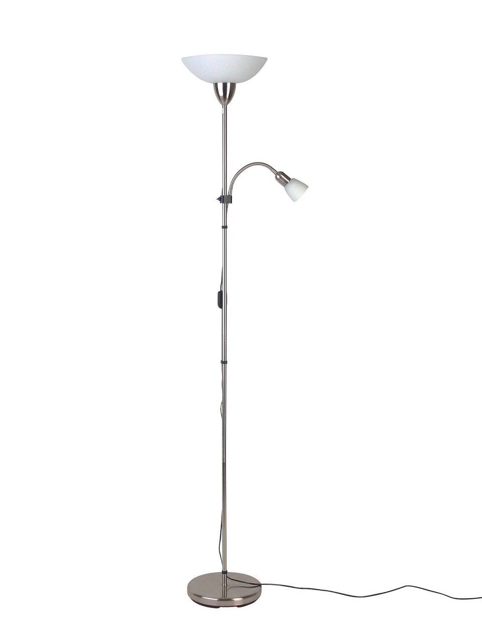 BRILLIANT Lampe Darlington Deckenfluter Lesearm eisen/weiß   1x A60, E27, 60W, geeignet für Normallampen (nicht enthalte