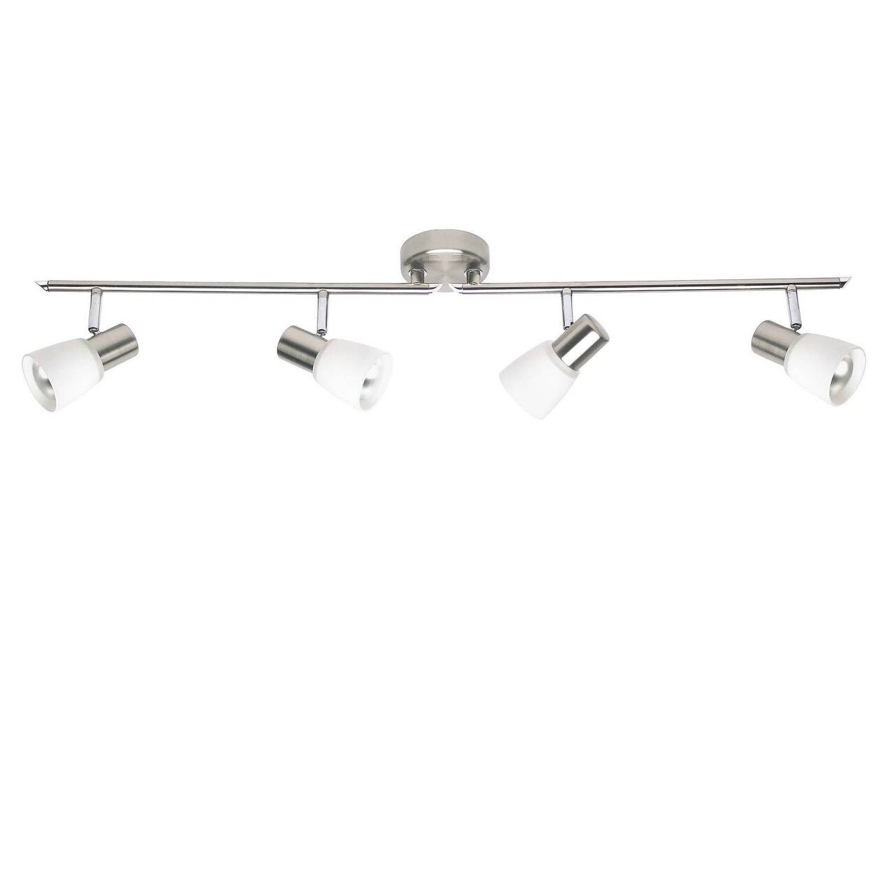 BRILLIANT Lampe Luca Spotrohr 4flg eisen/chrom/weiß 4x R50, E14, 40W, geeignet für Reflektorlampen (nicht enthalten) Arme drehbar / Köpfe schwenkbar